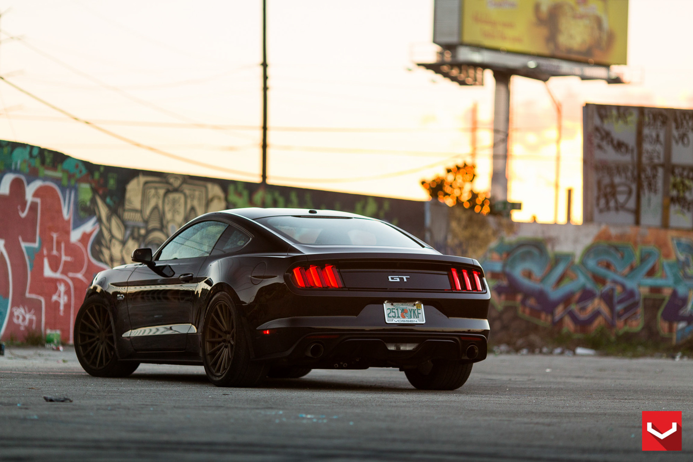 Black Ford Mustang GT Rear Bumper Cover - Photo by Vossen