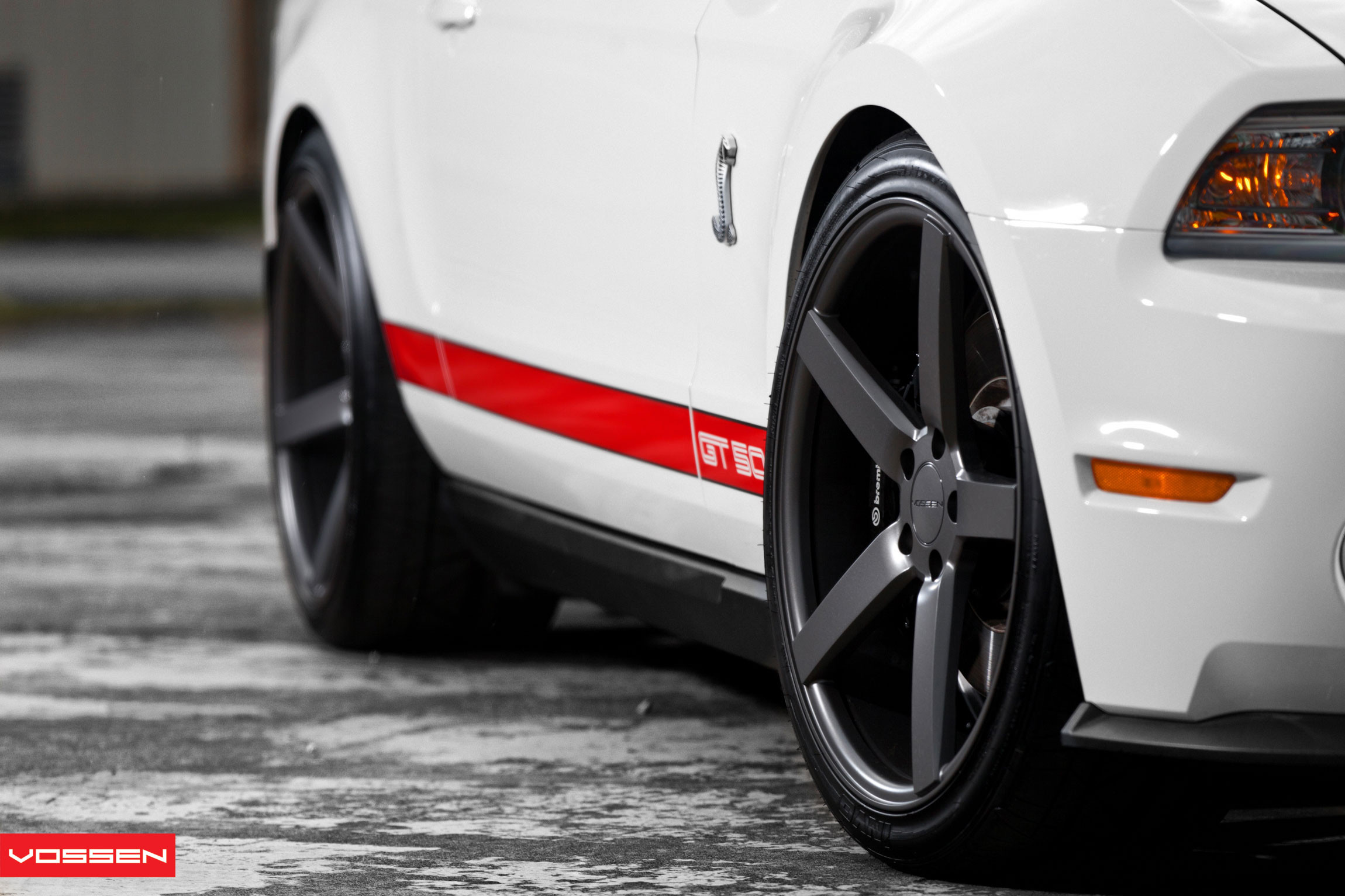 Custom White Ford Mustang Shelby with Vossen CV Wheels - Photo by Vossen
