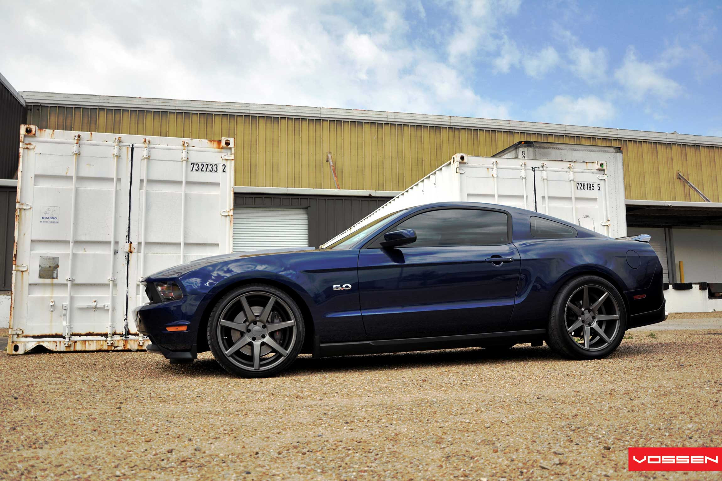 Custom Blue Ford Mustang GT with Vossen CV7 Wheels - Photo by Vossen