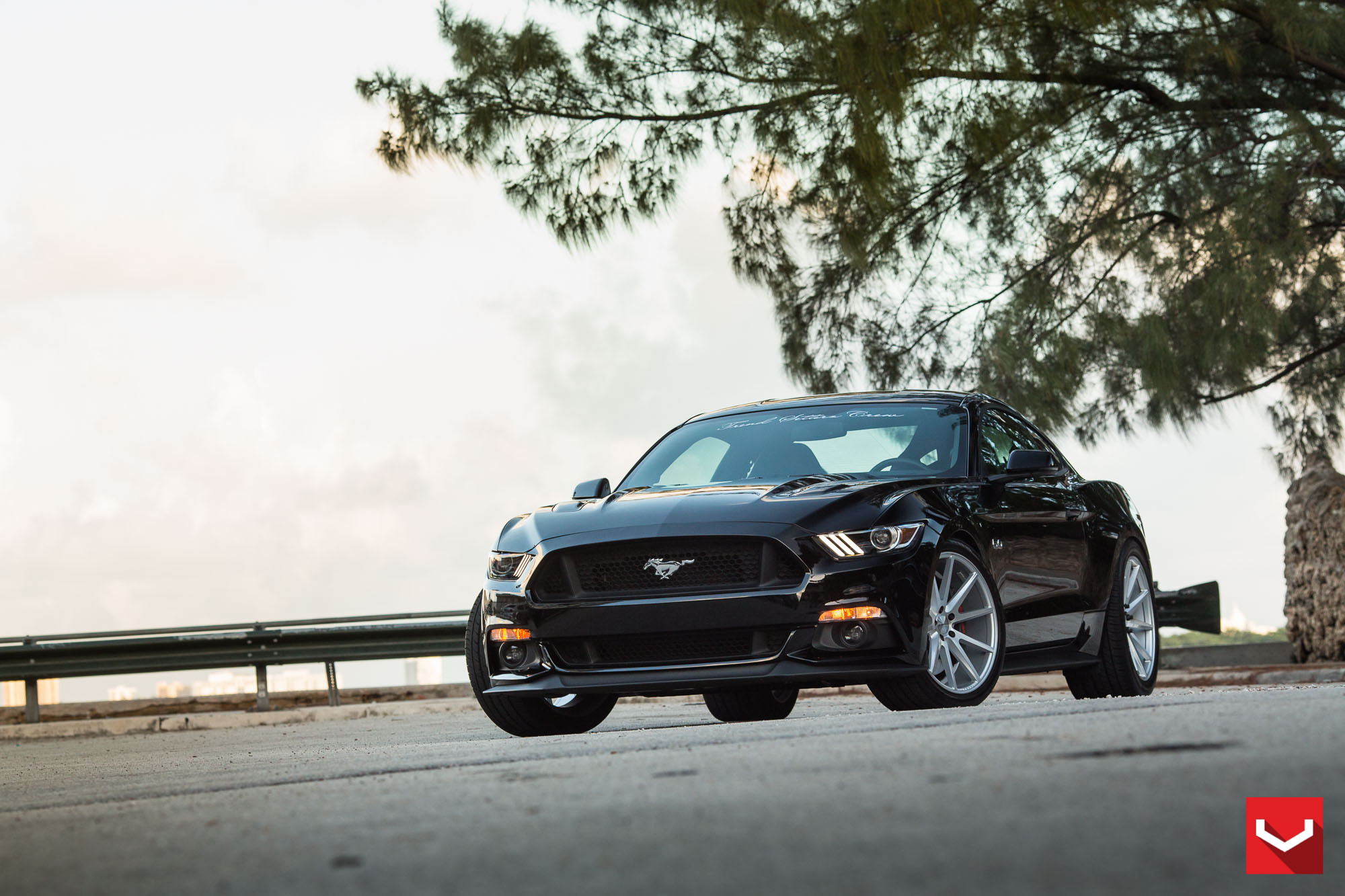 20 Inch VFS Vossen Rims on Black Ford Mustang - Photo by Vossen