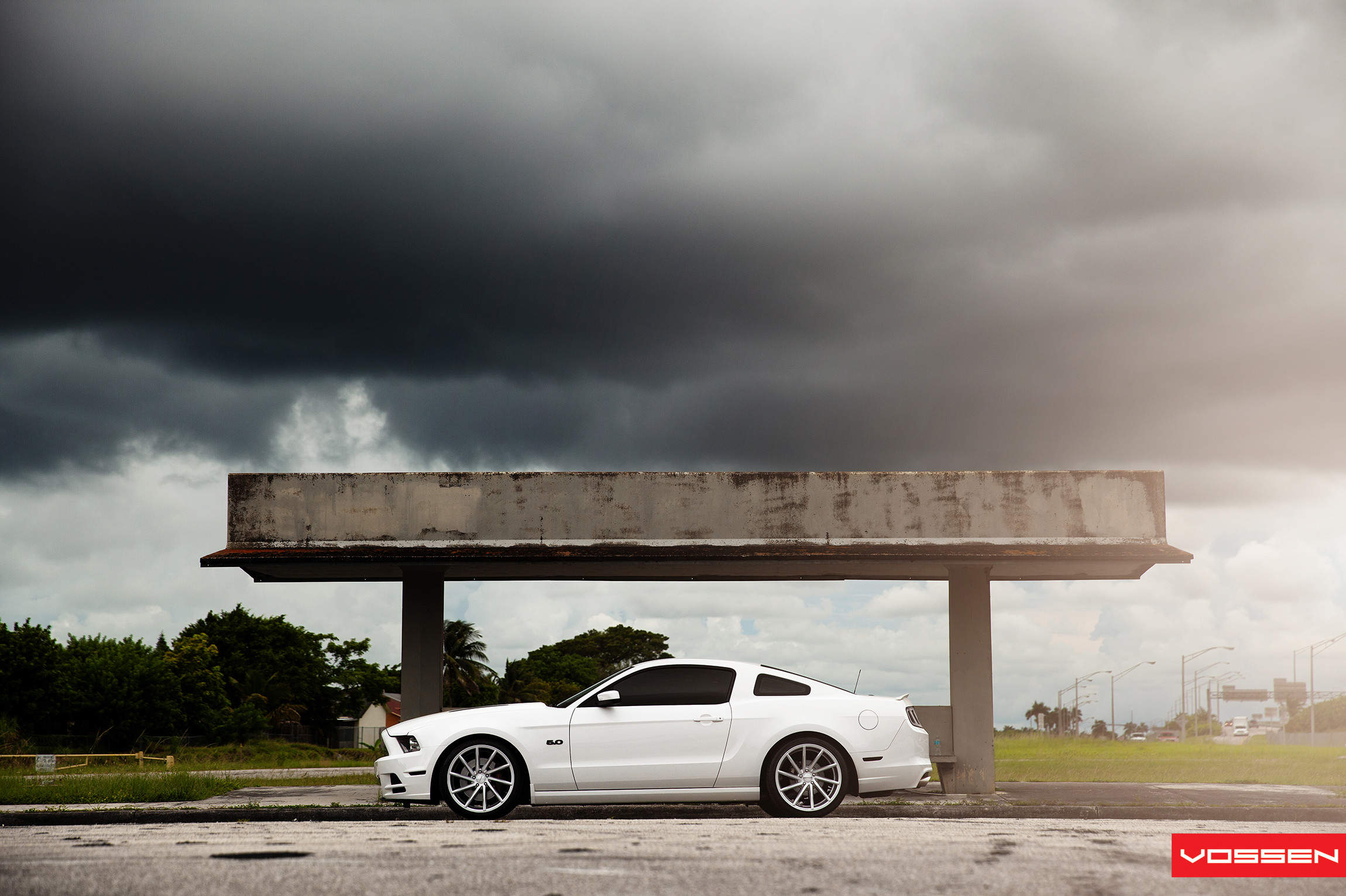 Custom White Ford Mustang 5.0 with Vossen Wheels - Photo by Vossen