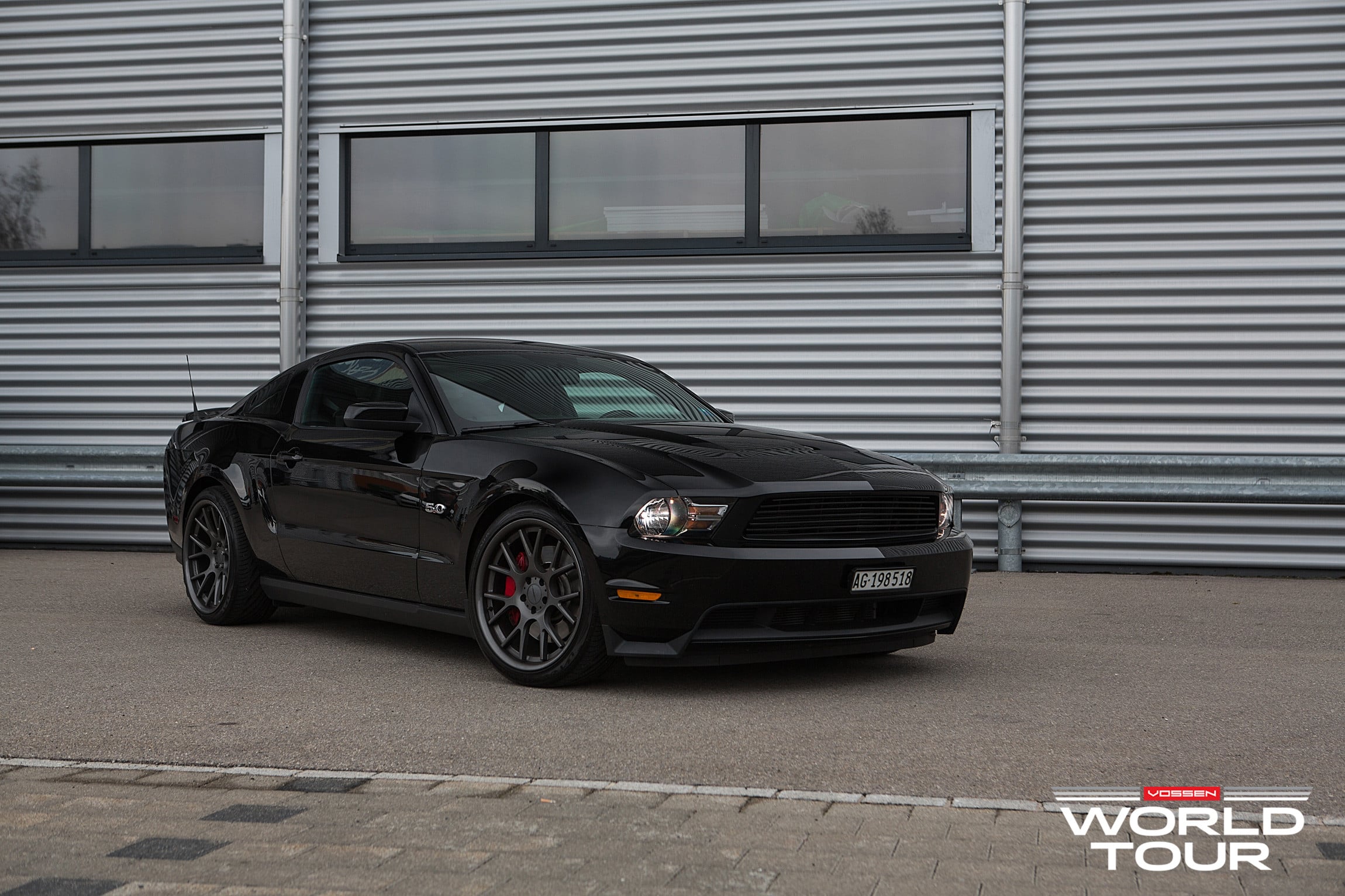 Vossen VFS Wheels on Black Ford Mustang 5.0 - Photo by Vossen