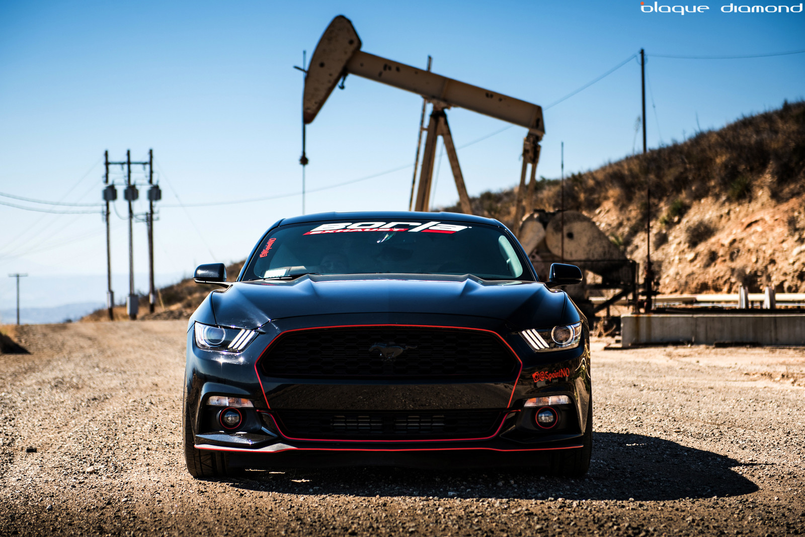 Red Grille Accents on Ford Mustang S550 - Photo by Blaque Diamond