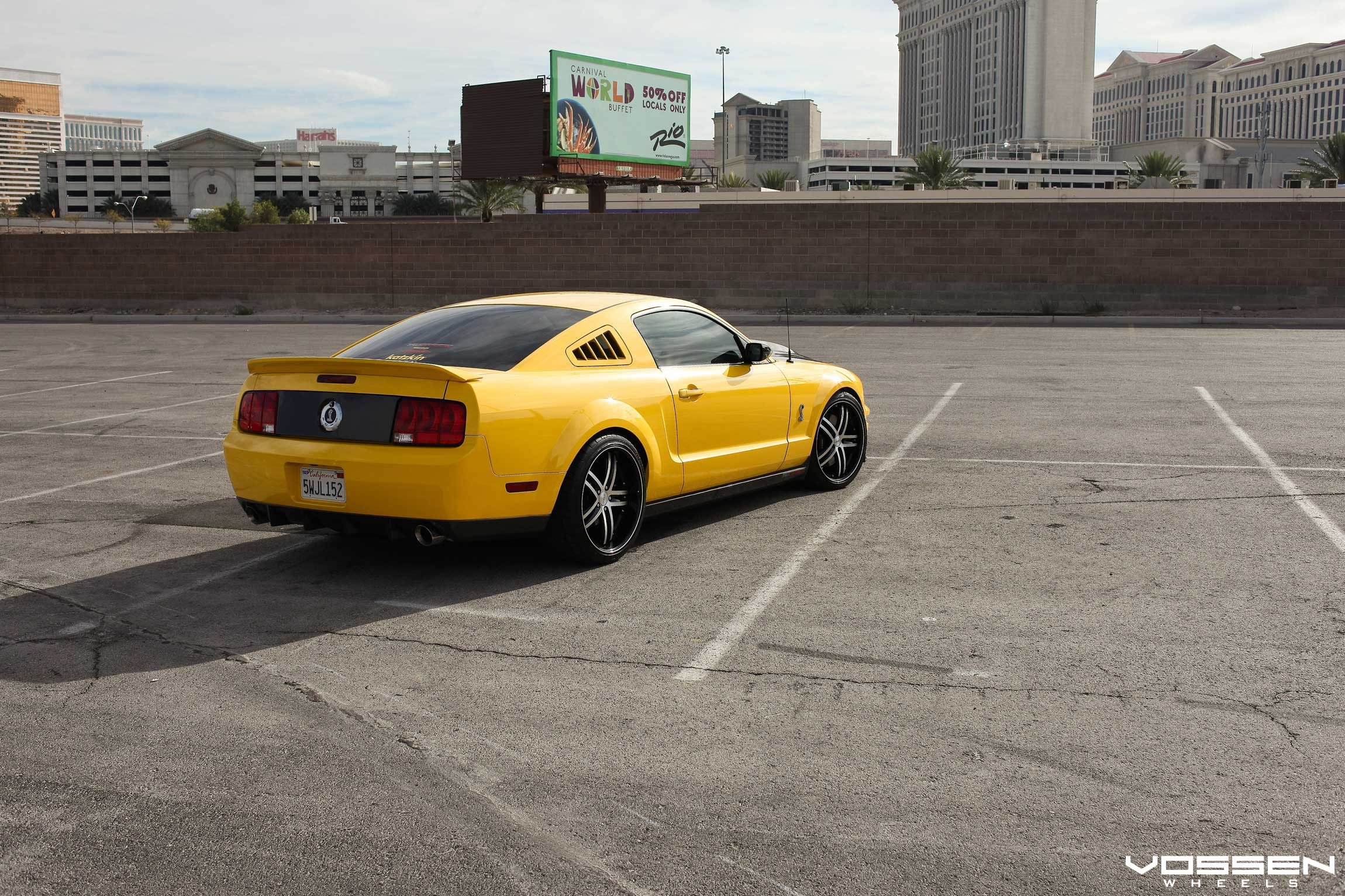 Yellow Ford Mustang Cobra Rear Lip Spoiler - Photo by Vossen