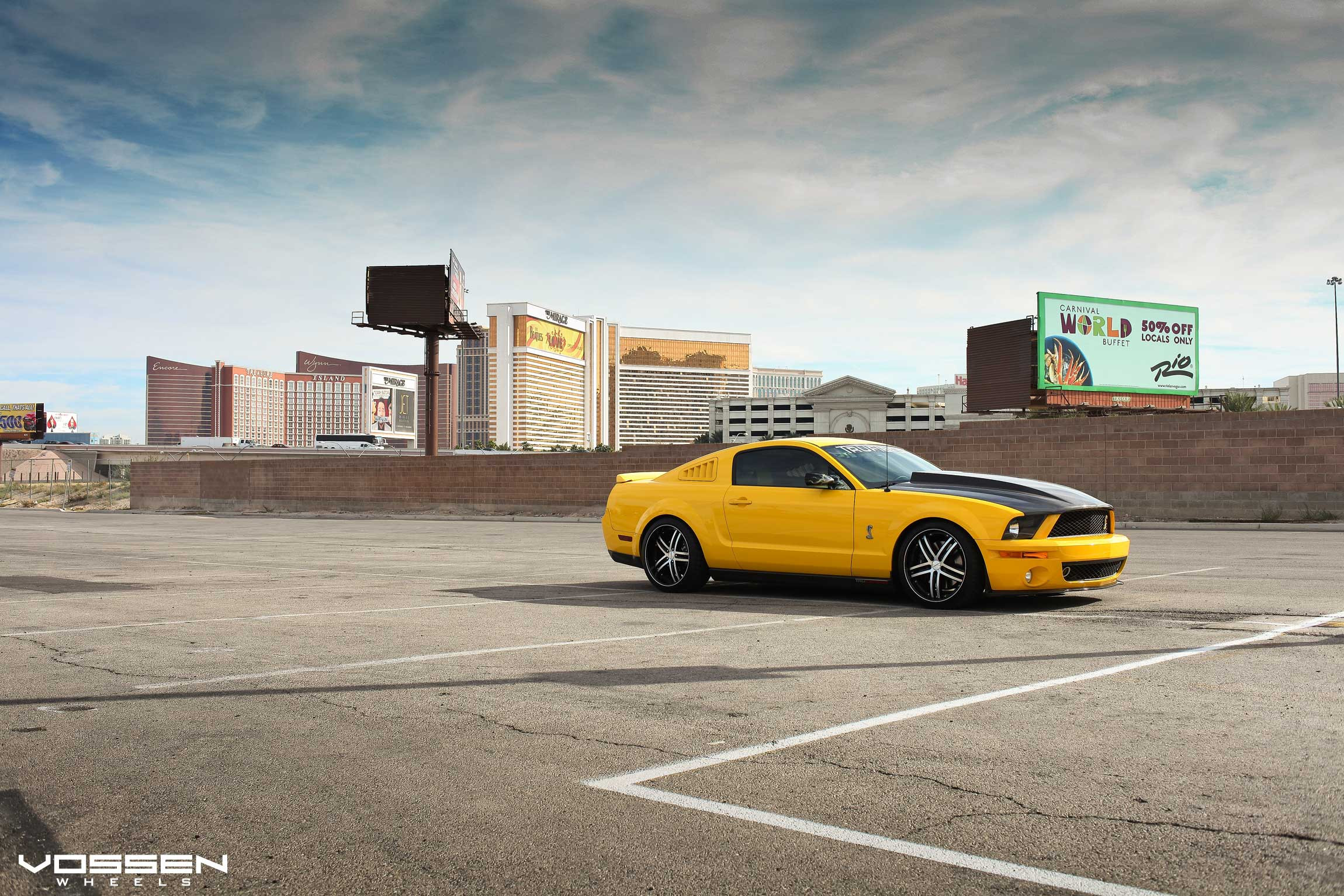 Custom Black Hoond on Yellow Ford Mustang - Photo by Vossen