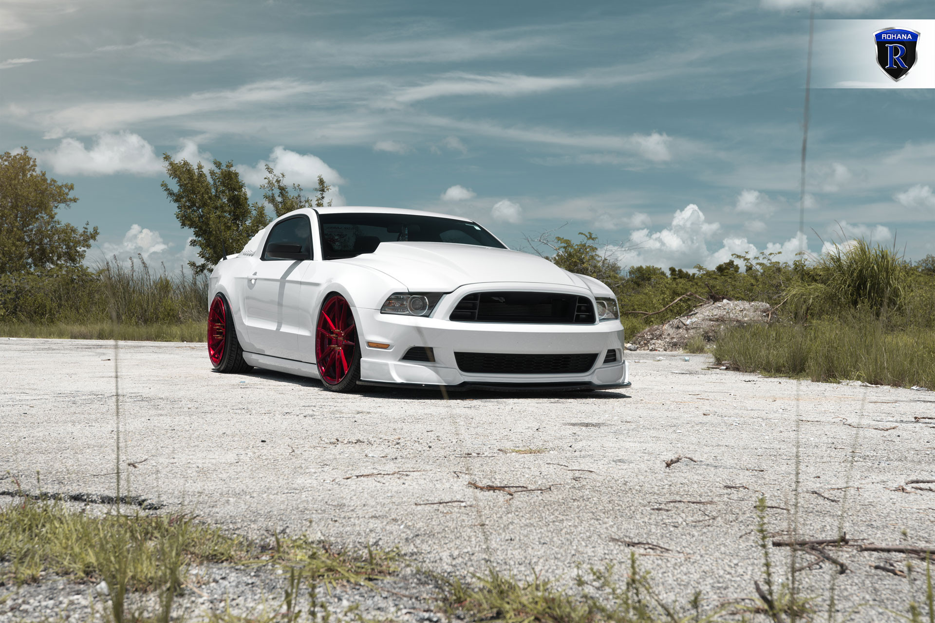 White Ford Mustang with Aftermarket Front Bumper - Photo by Rohana