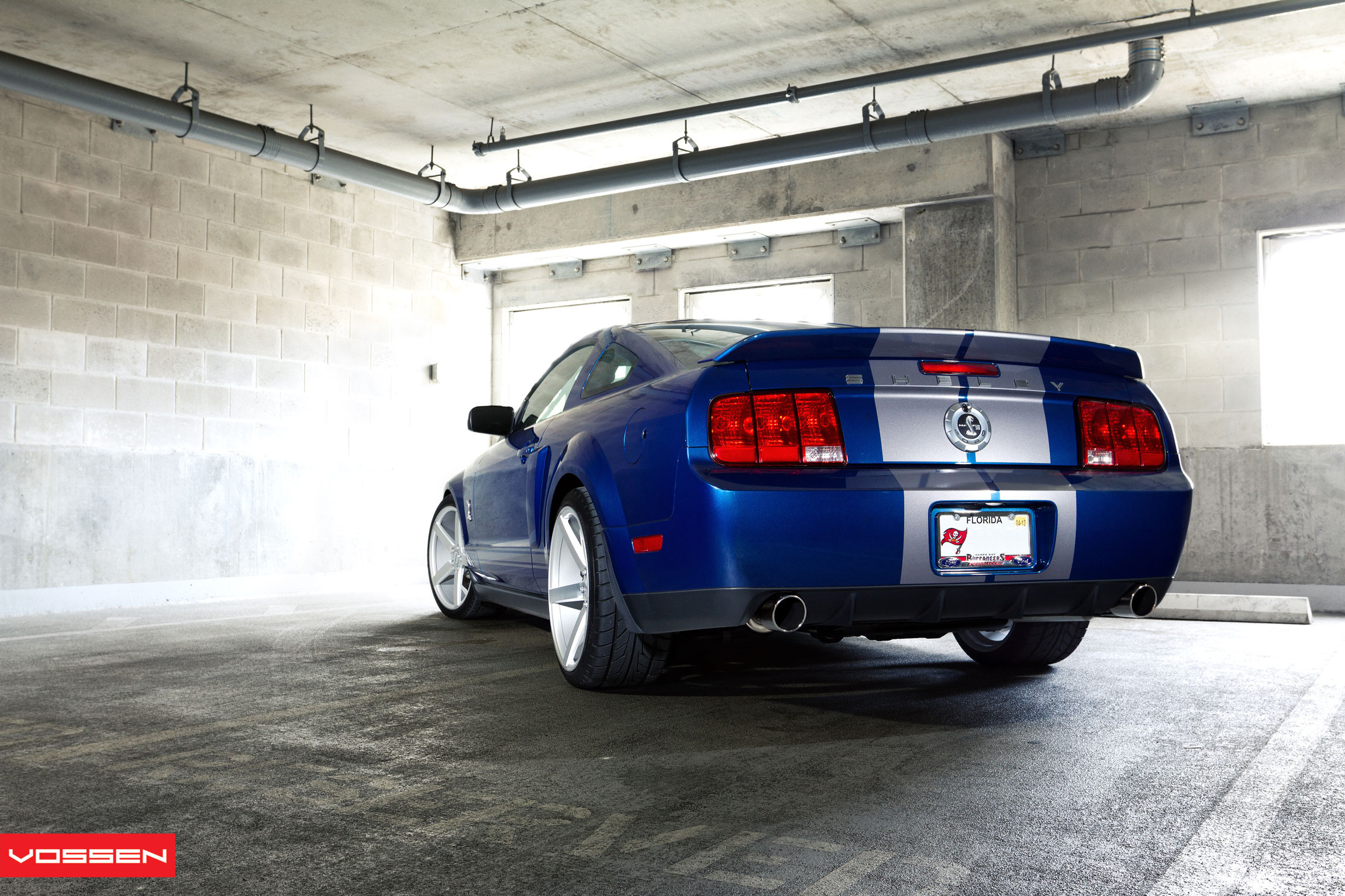 Blue Ford Mustang Shelby Rear Bumper Cover - Photo by Vossen