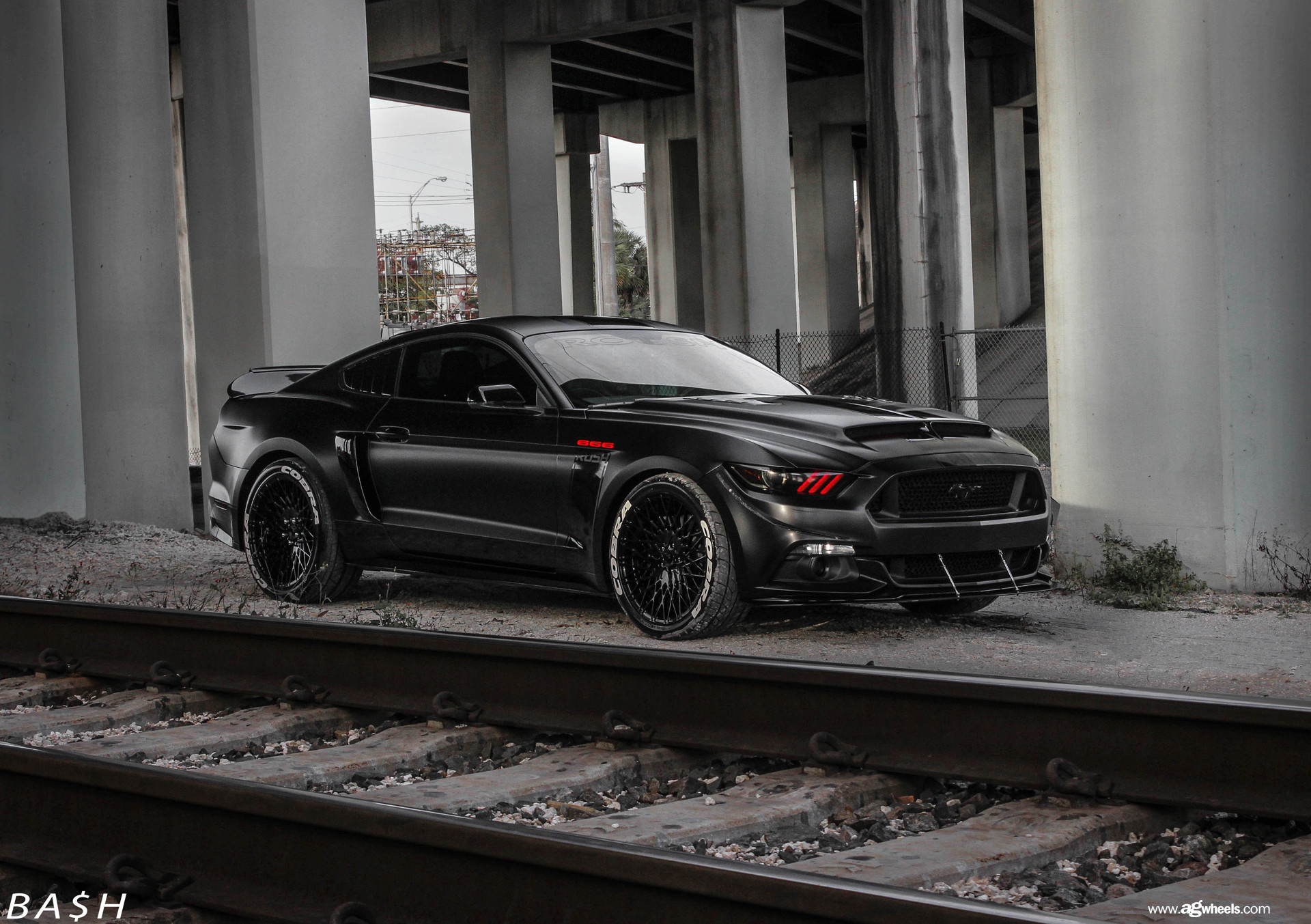 Custom Black Ford Mustang Side Scoops - Photo by Avant Garde Wheels