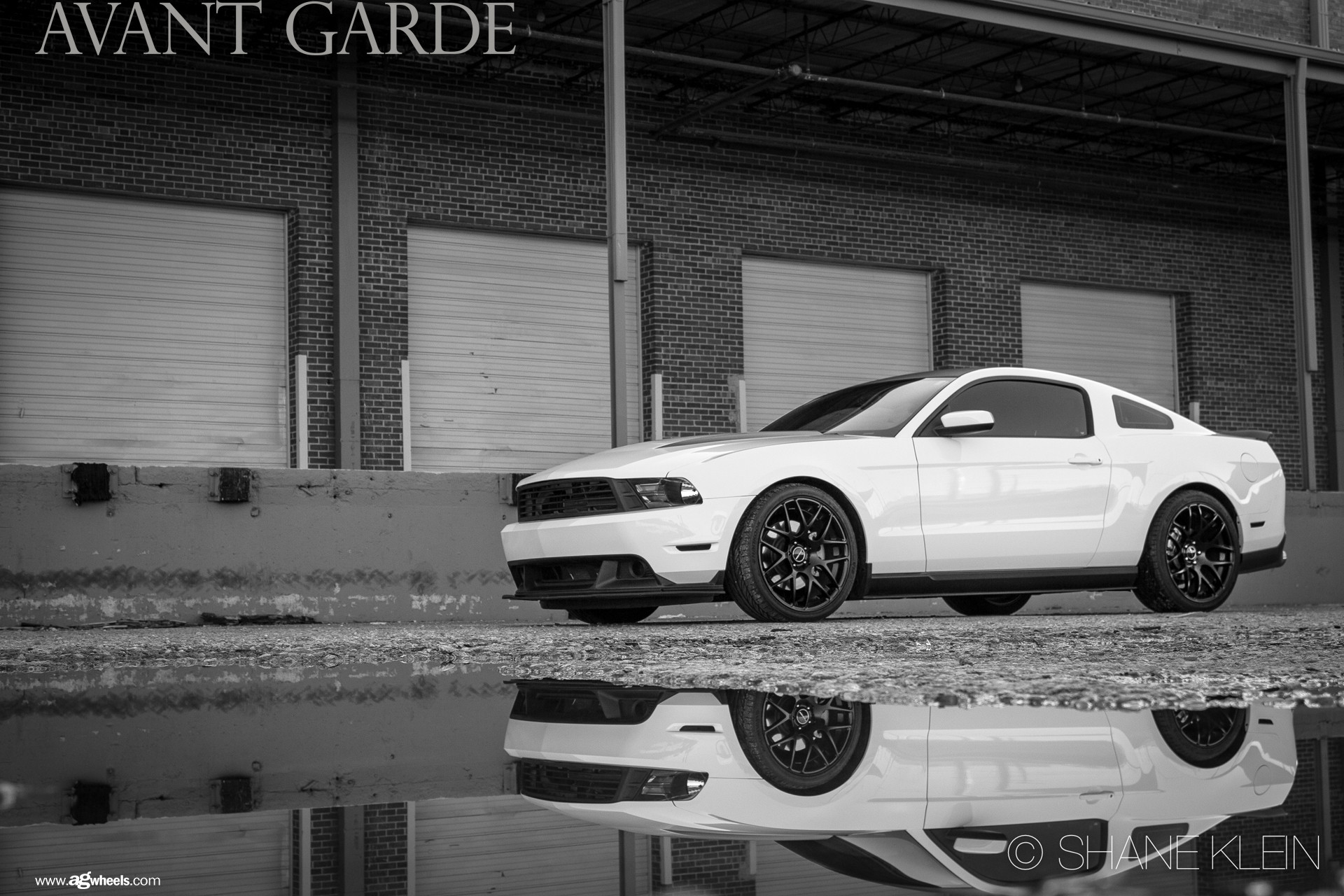 White Ford Mustang with Aftermarket Front Lip - Photo by Avant Garde Wheels