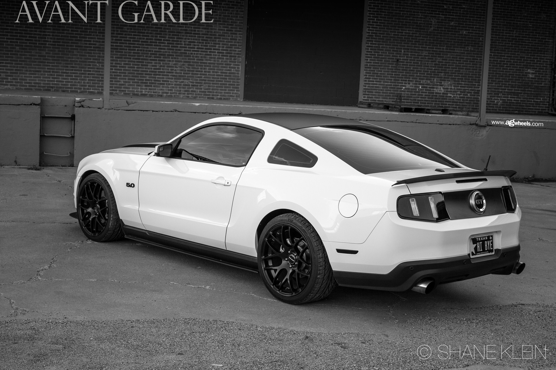 Factory Style Rear Spoiler on White Ford Mustang GT - Photo by Avant Garde Wheels