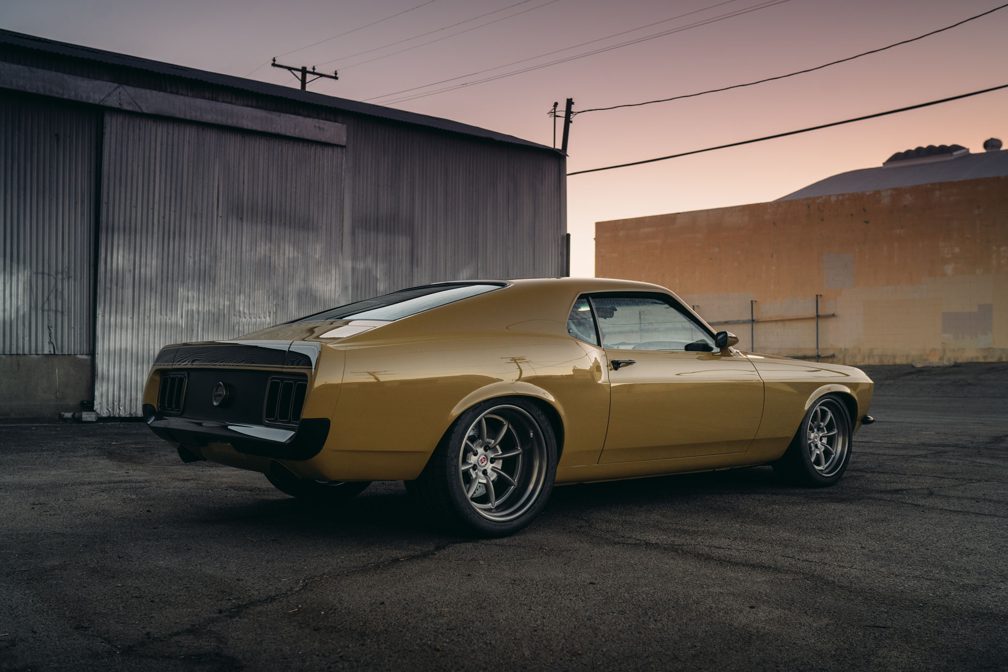 Olive Ford Mustang with Custom Rear Bumper - Photo by HRE Wheels