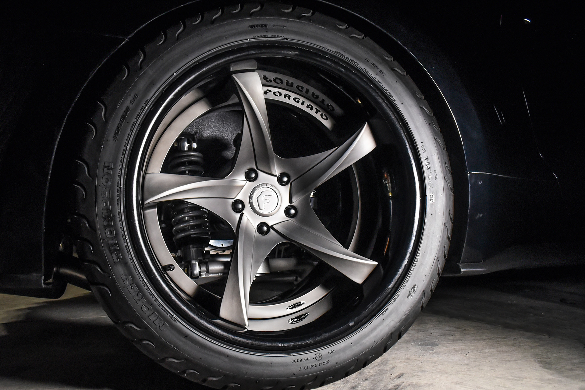 Forgiato Wheels on Black Ford Mustang - Photo by Forgiato