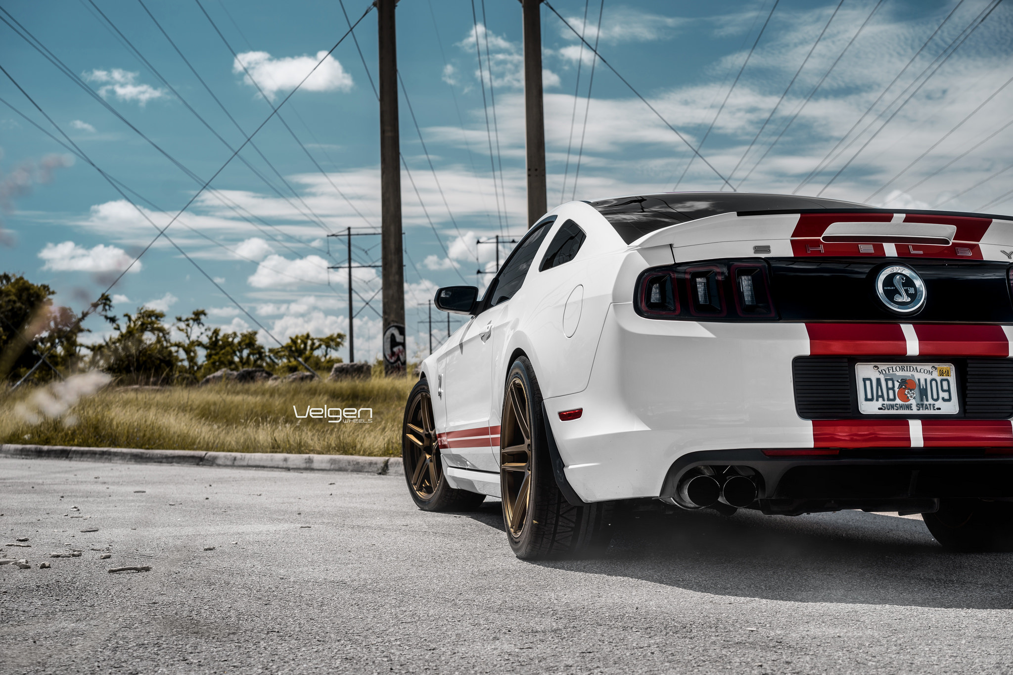 Red Smoke LED Taillights on White Ford Mustang - Photo by Velgen