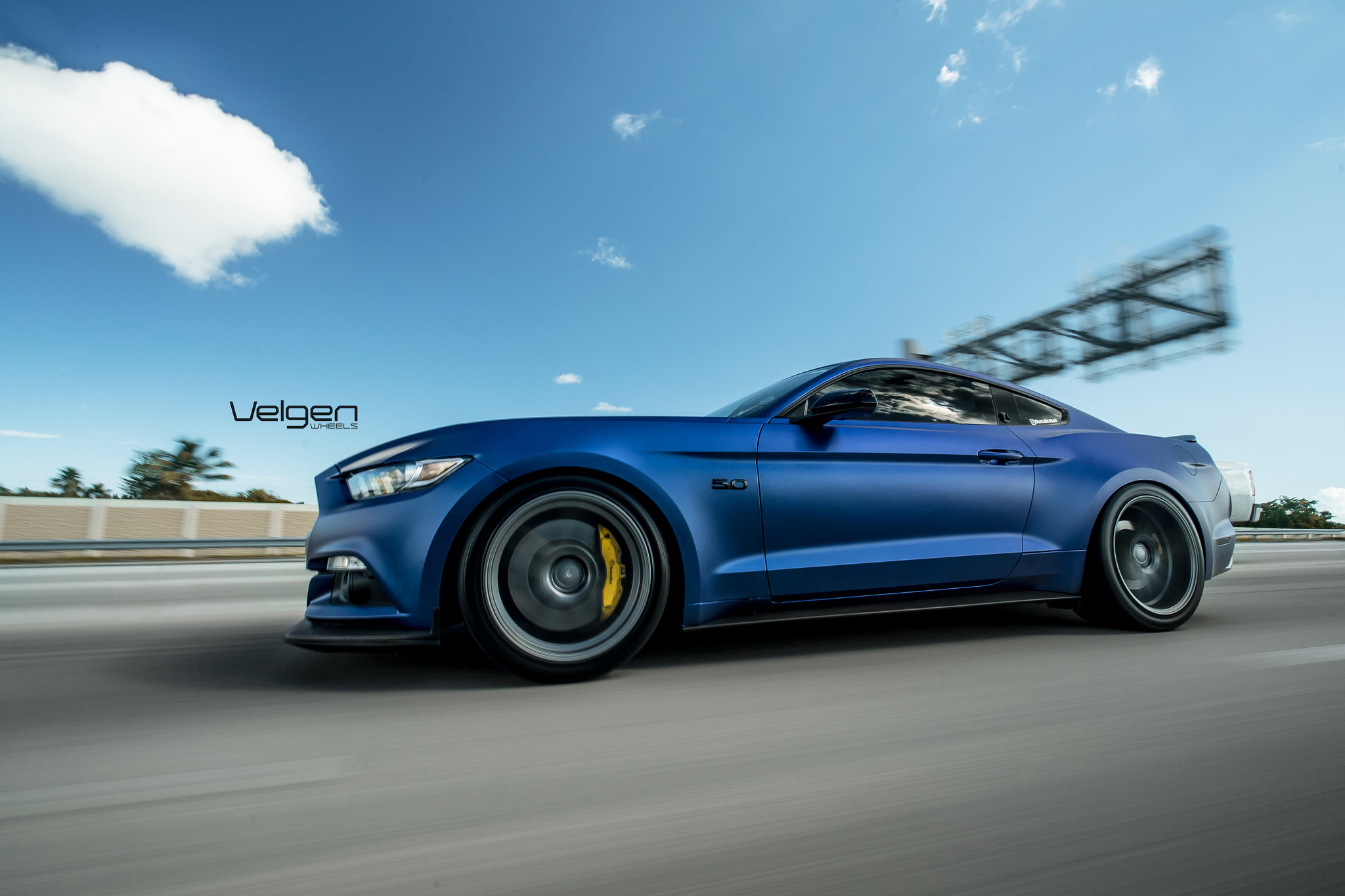 Blue Ford Mustang 5.0 with Velgen Wheels - Photo by Velgen