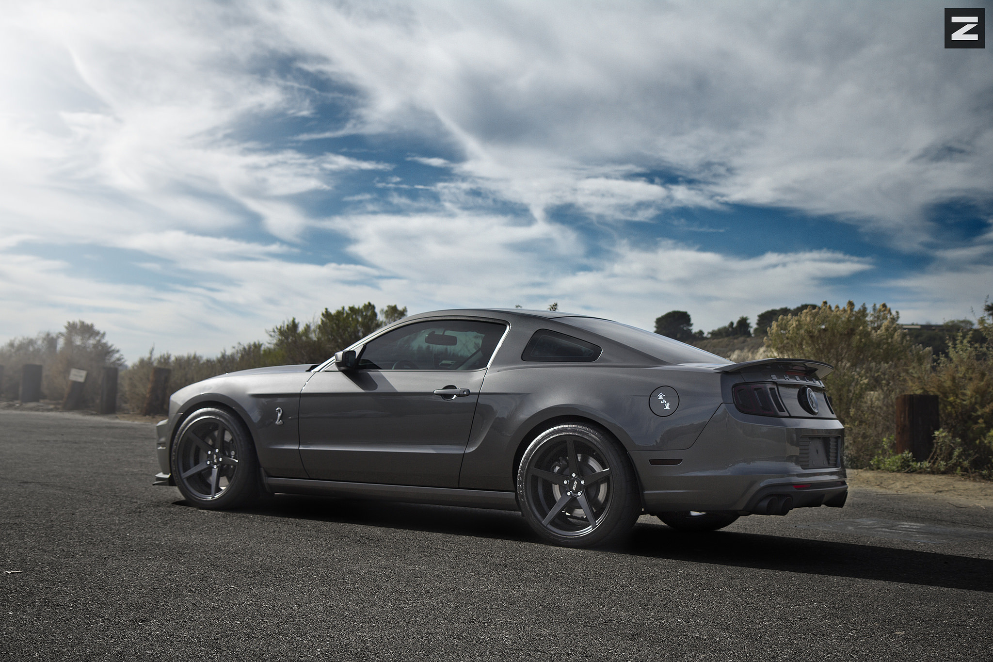 Gray Ford Mustang Shelby with Aftermarket Rear Diffuser - Photo by Zito Wheels