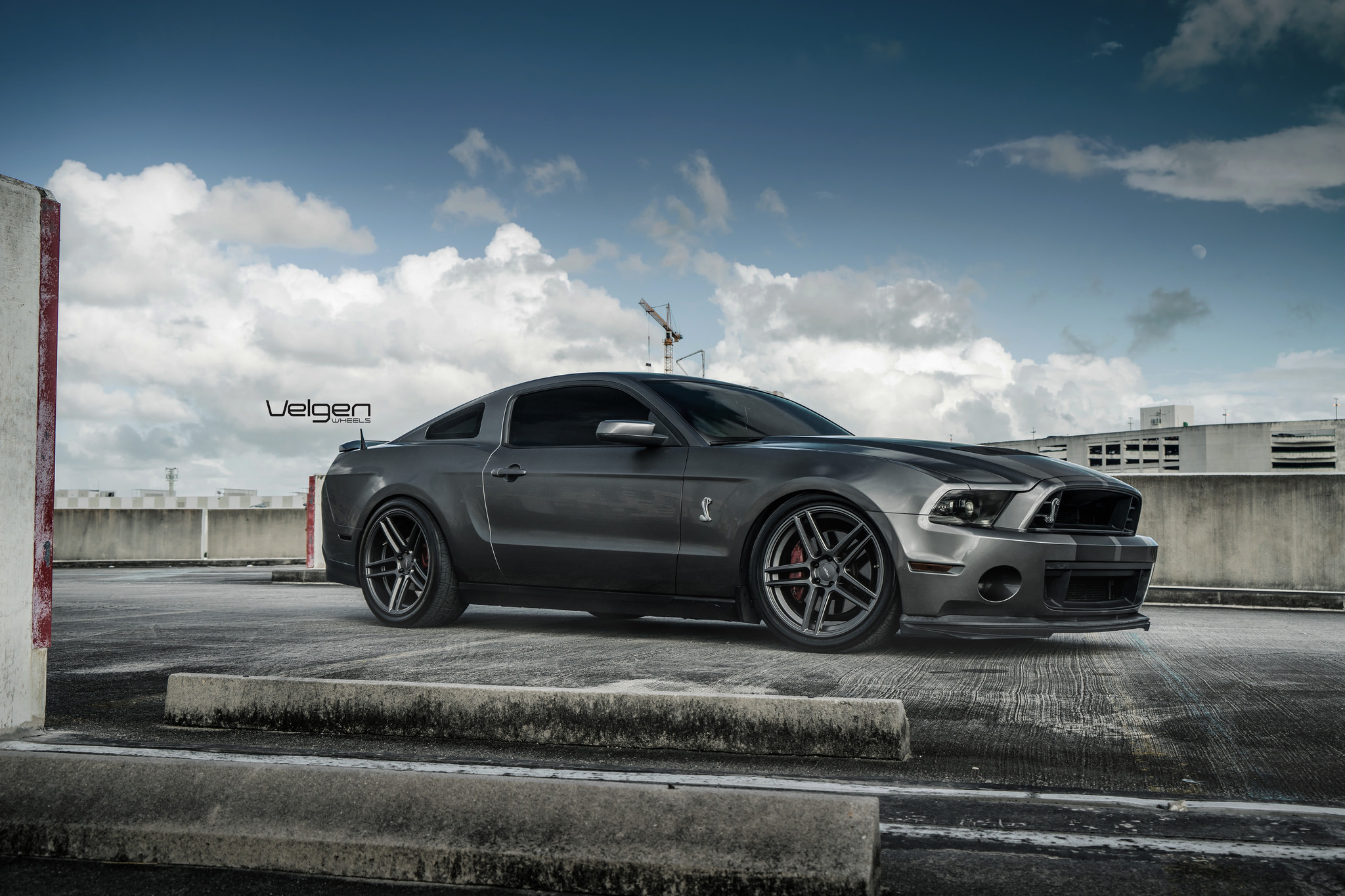 Custom Gray Ford Mustang Shelby Side Skirts - Photo by Velgen