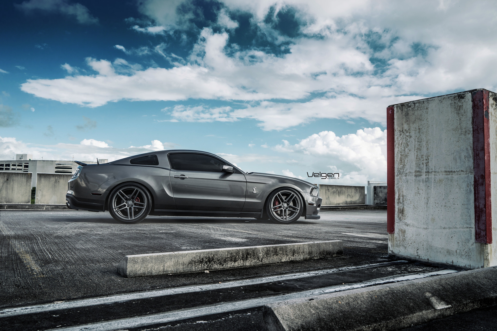 Velgen Wheels on Gray Ford Mustang Shelby - Photo by Velgen