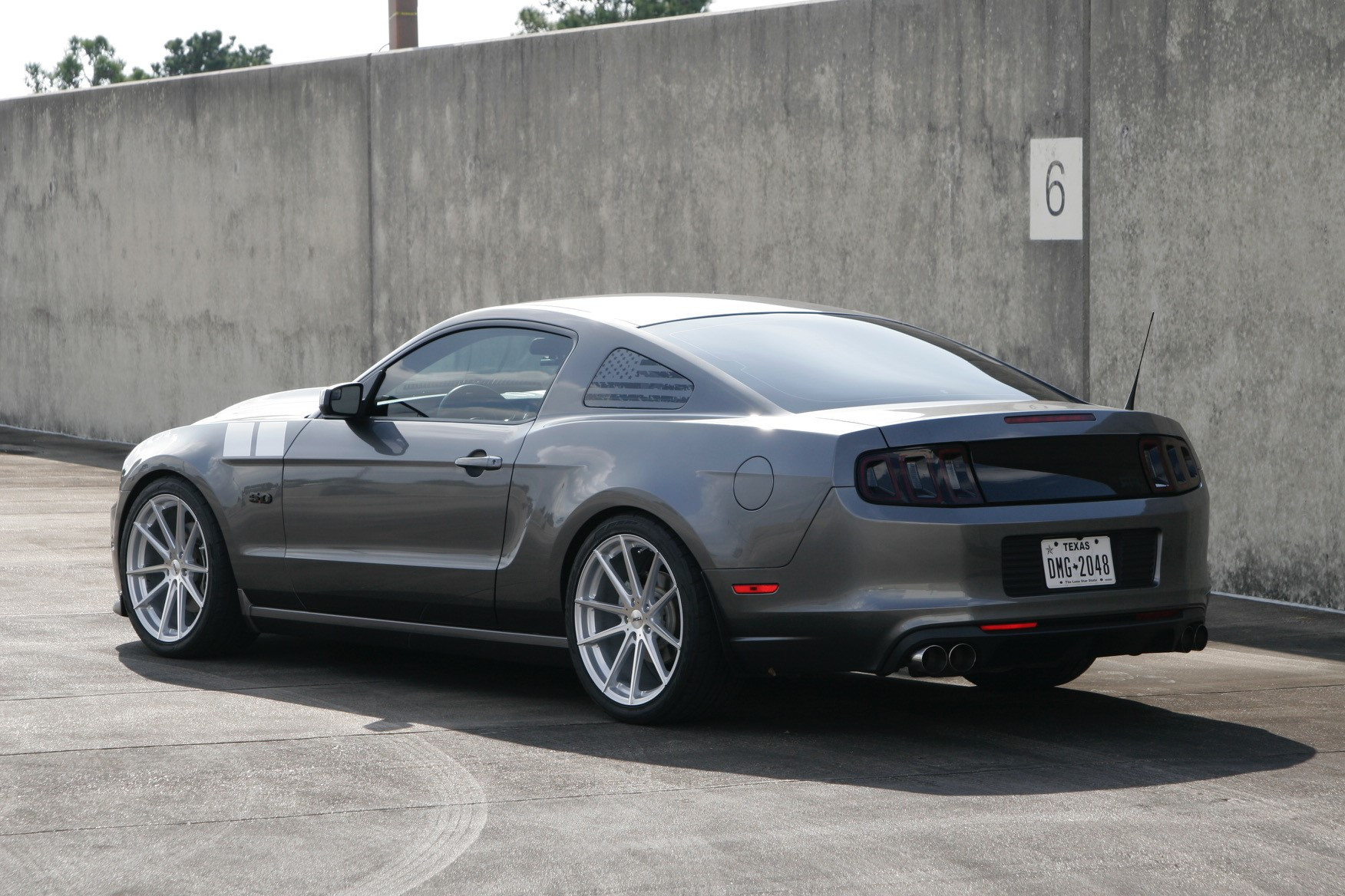 Chrome TSW Alloy Rims on Gray Ford Mustang - Photo by TSW Alloy Wheels