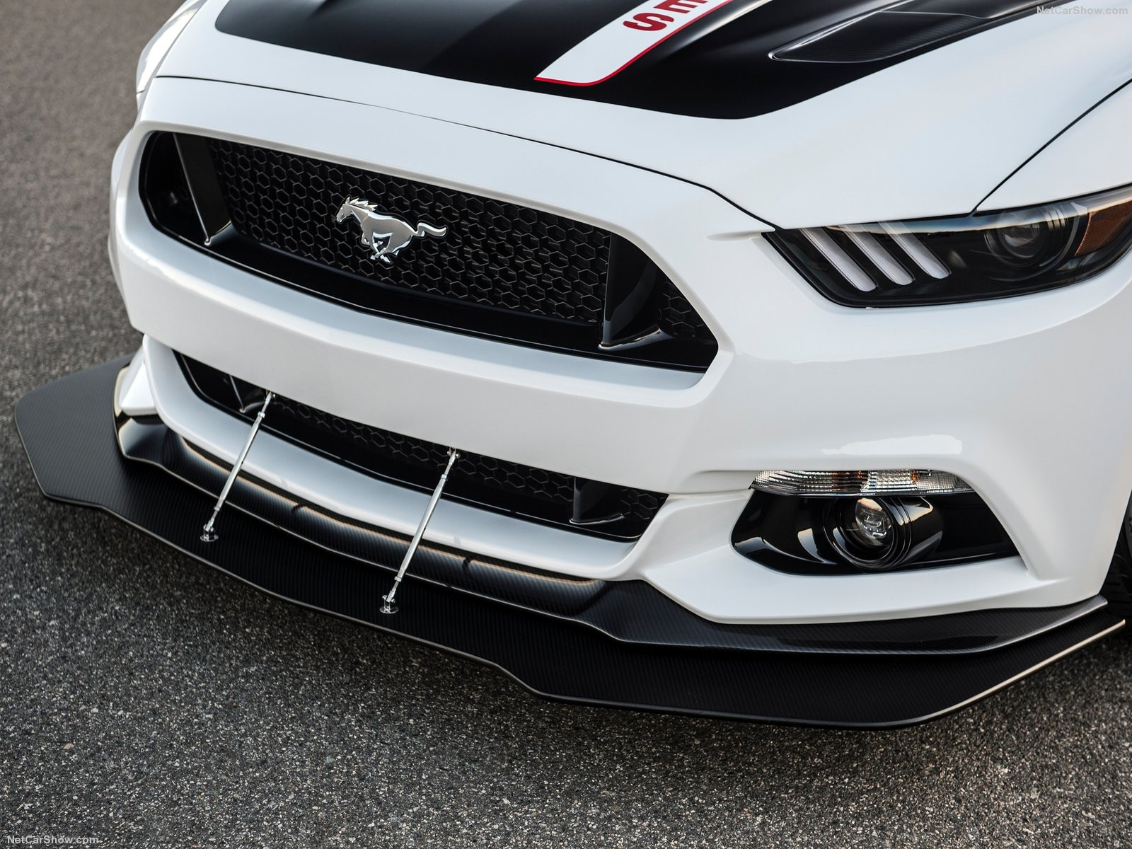 Carbon Fiber Front Bumper Splitter on S550 Mustang