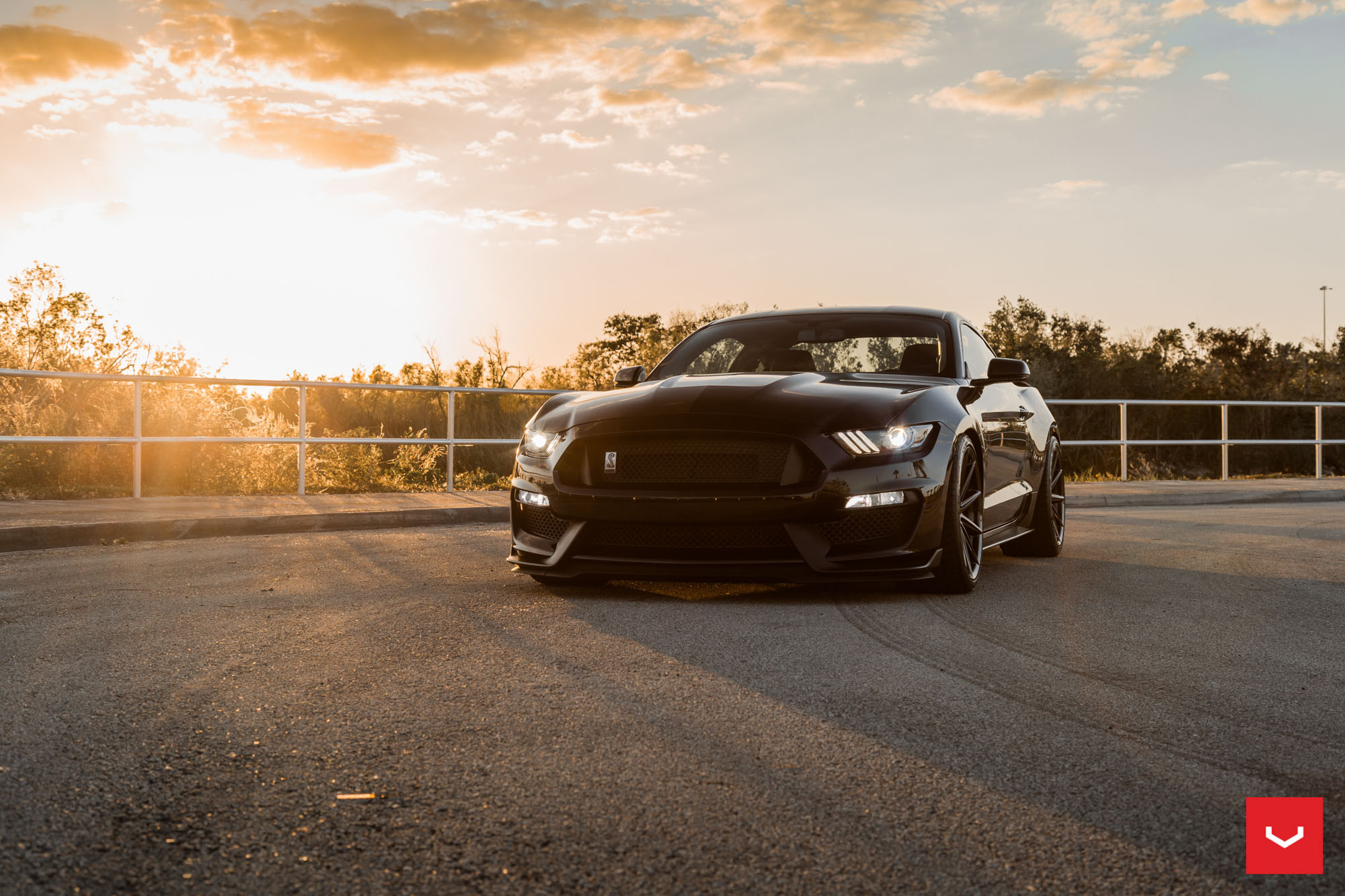 Vossen Wheels on Custom Black Ford Mustang - Photo by Vossen