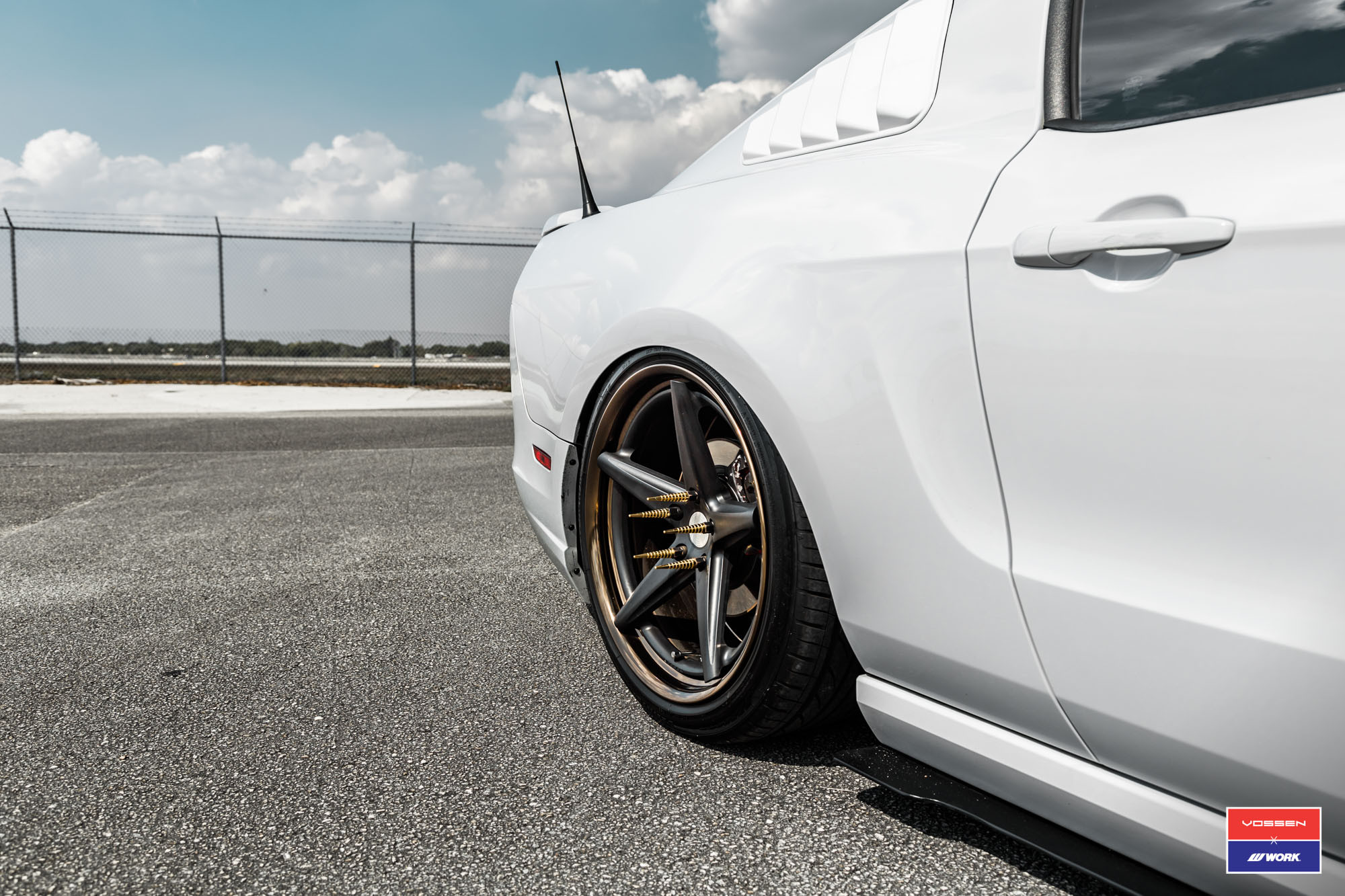 Custom VWS Vossen Rims on White Ford Mustang - Photo by Vossen