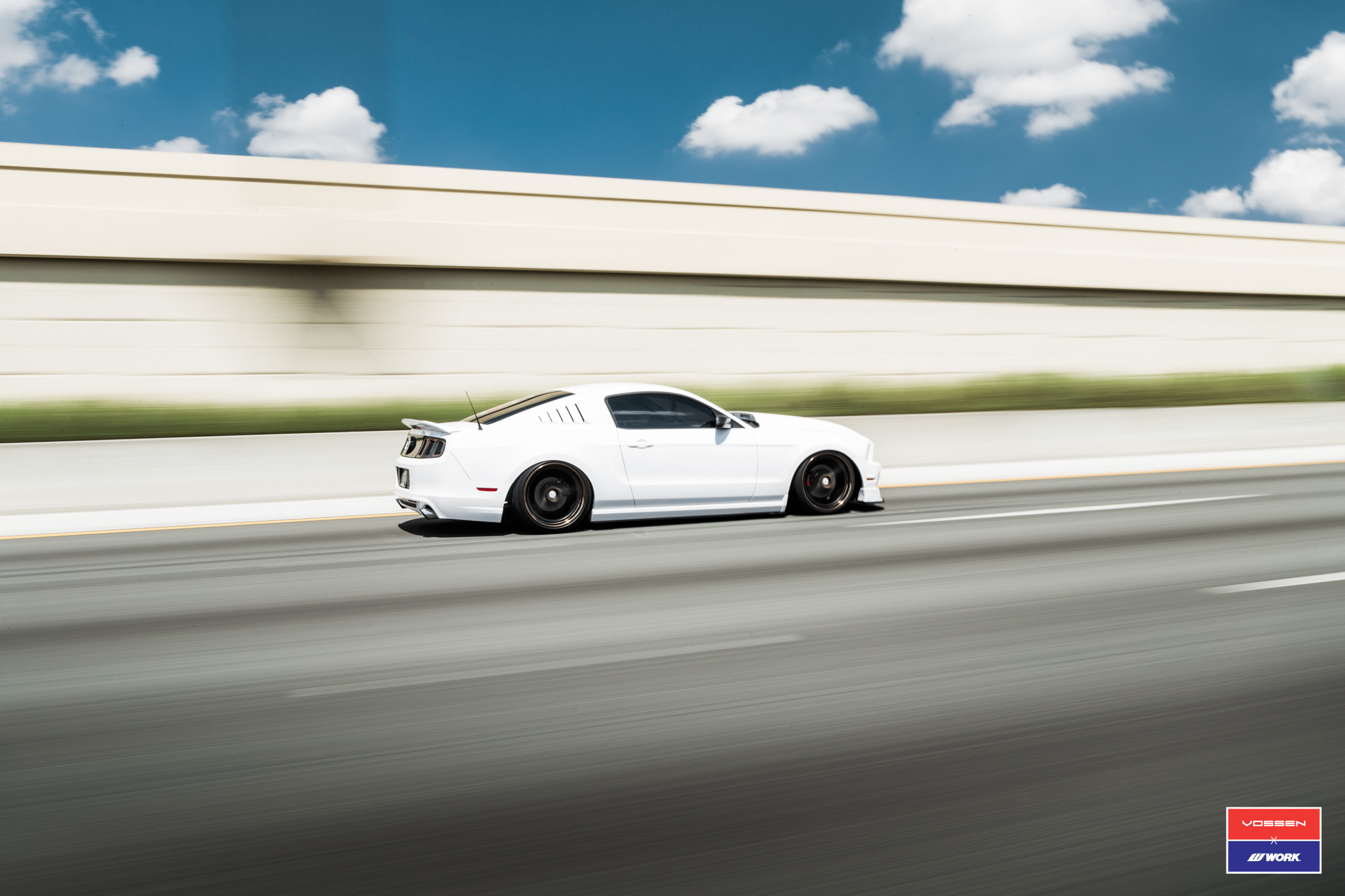 White Ford Mustang with Custom Vossen Wheels - Photo by Vossen