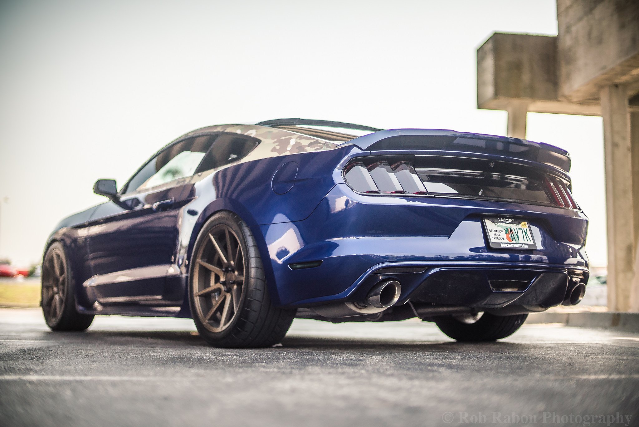 Roush Mustang GT With Camo Wrapped Hood on Velgen Rims | CARiD.com Gallery