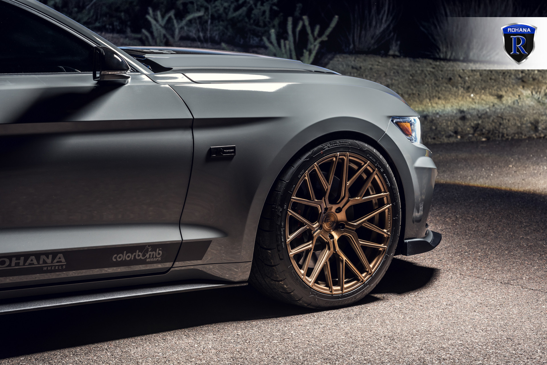 Rohana Forged Wheels on Gray Ford Mustang Roush - Photo by Rohana Wheels