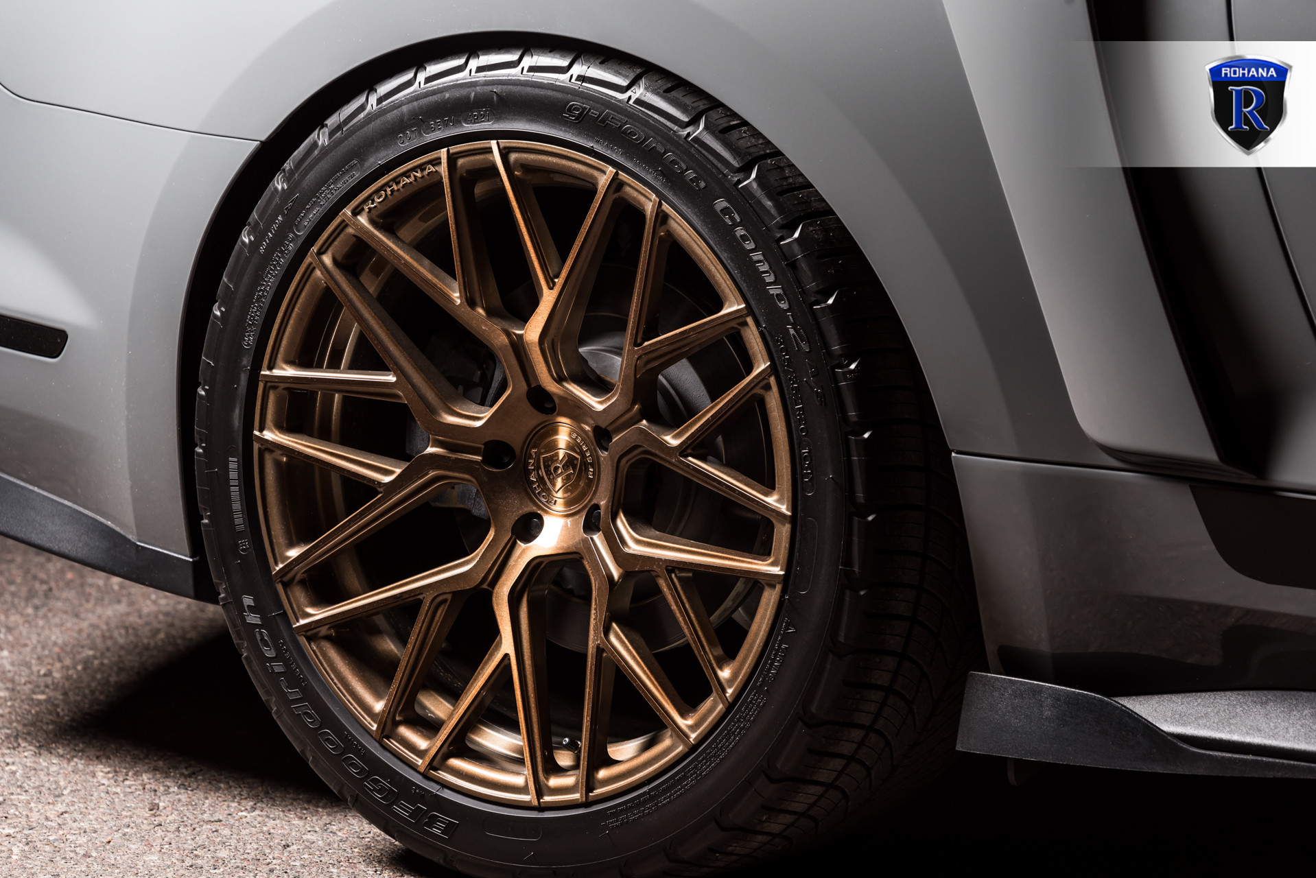 Gray Ford Mustang Roush on BFGoodrich Tires - Photo by Rohana Wheels