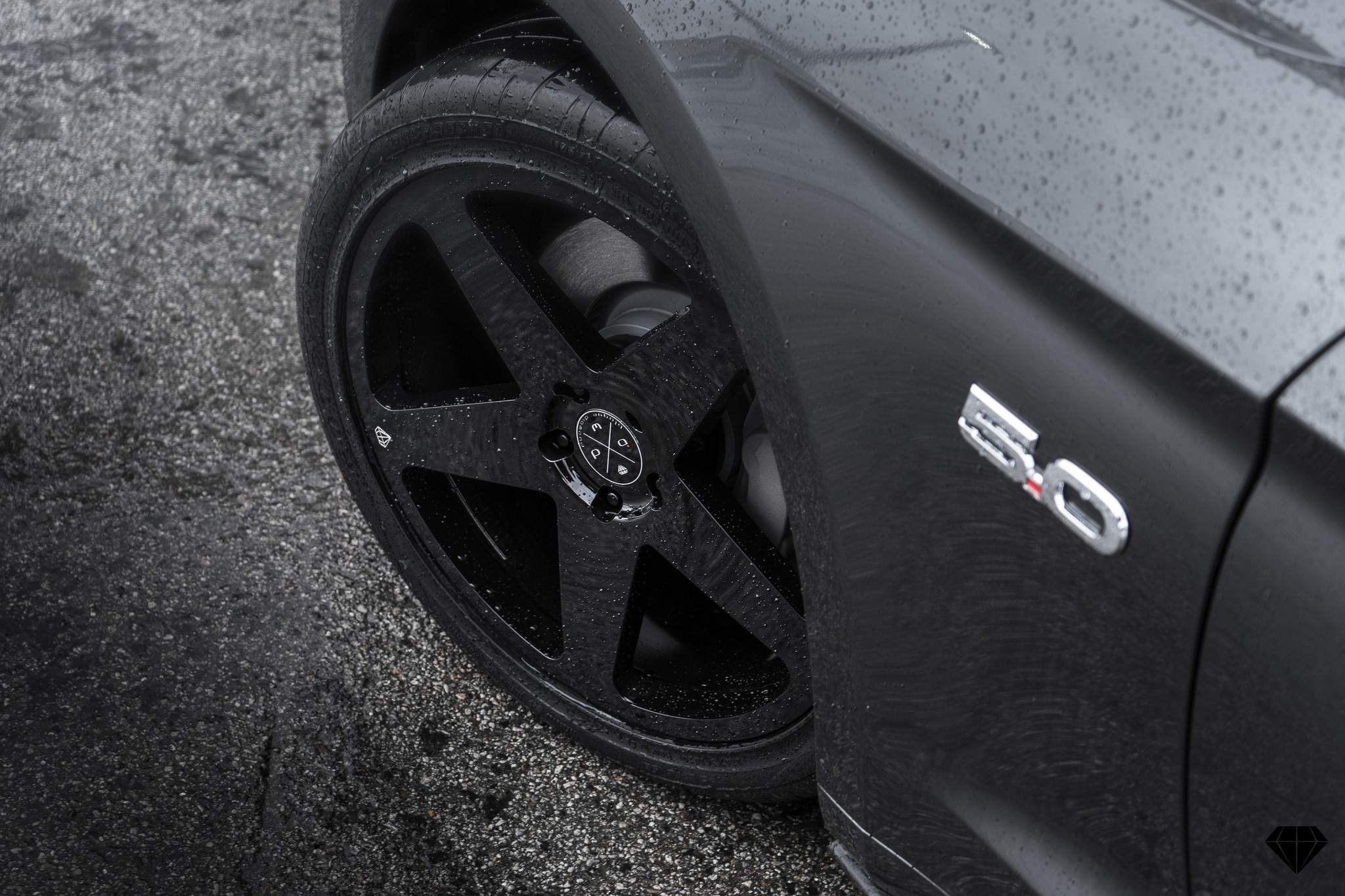 Gray Ford Mustang GT with BD 15 Blaque Diamond Rims - Photo by Blaque Diamond Wheels