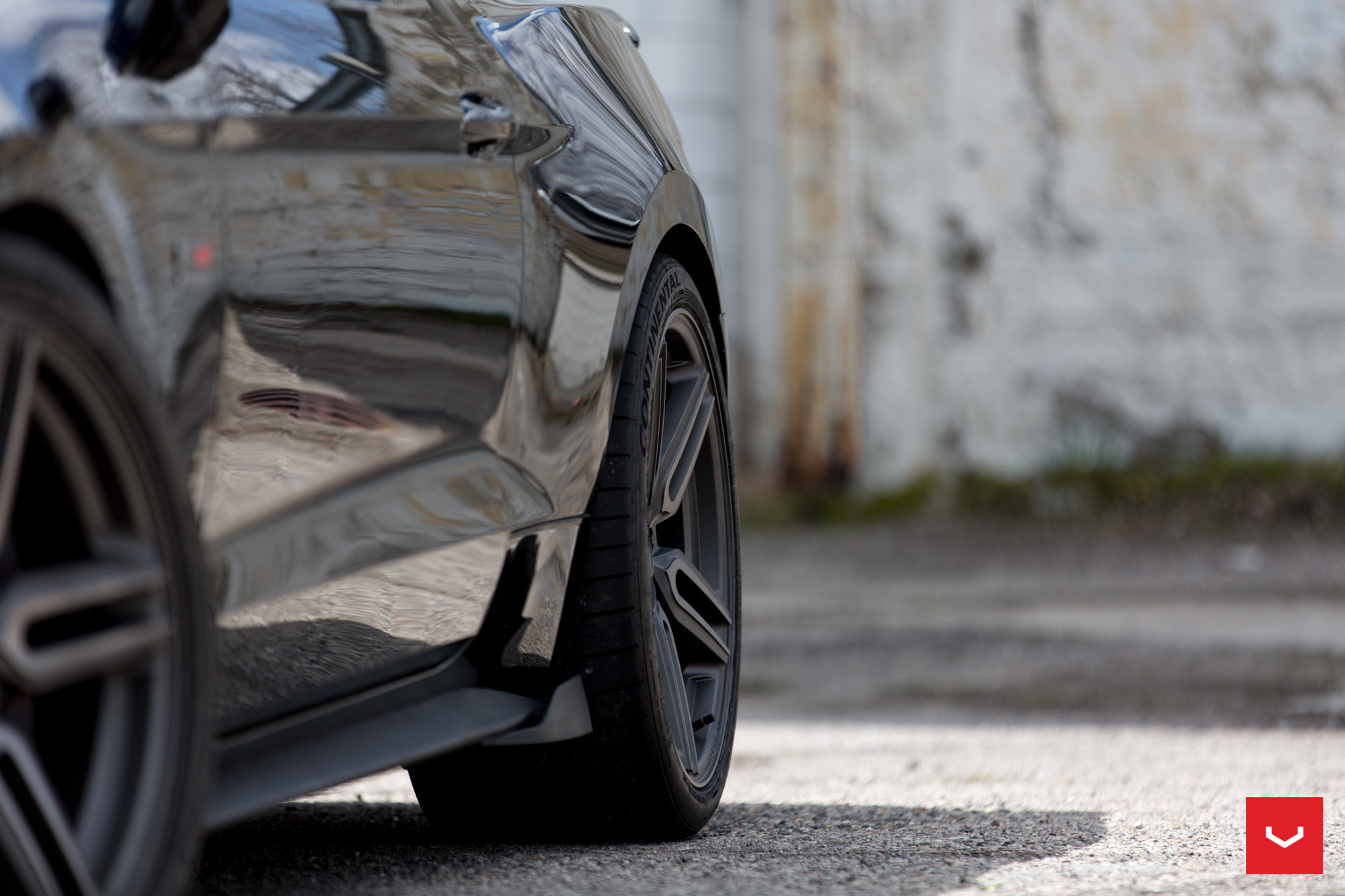 Custom Black Ford Mustang Roush on Continental Tires - Photo by Vossen