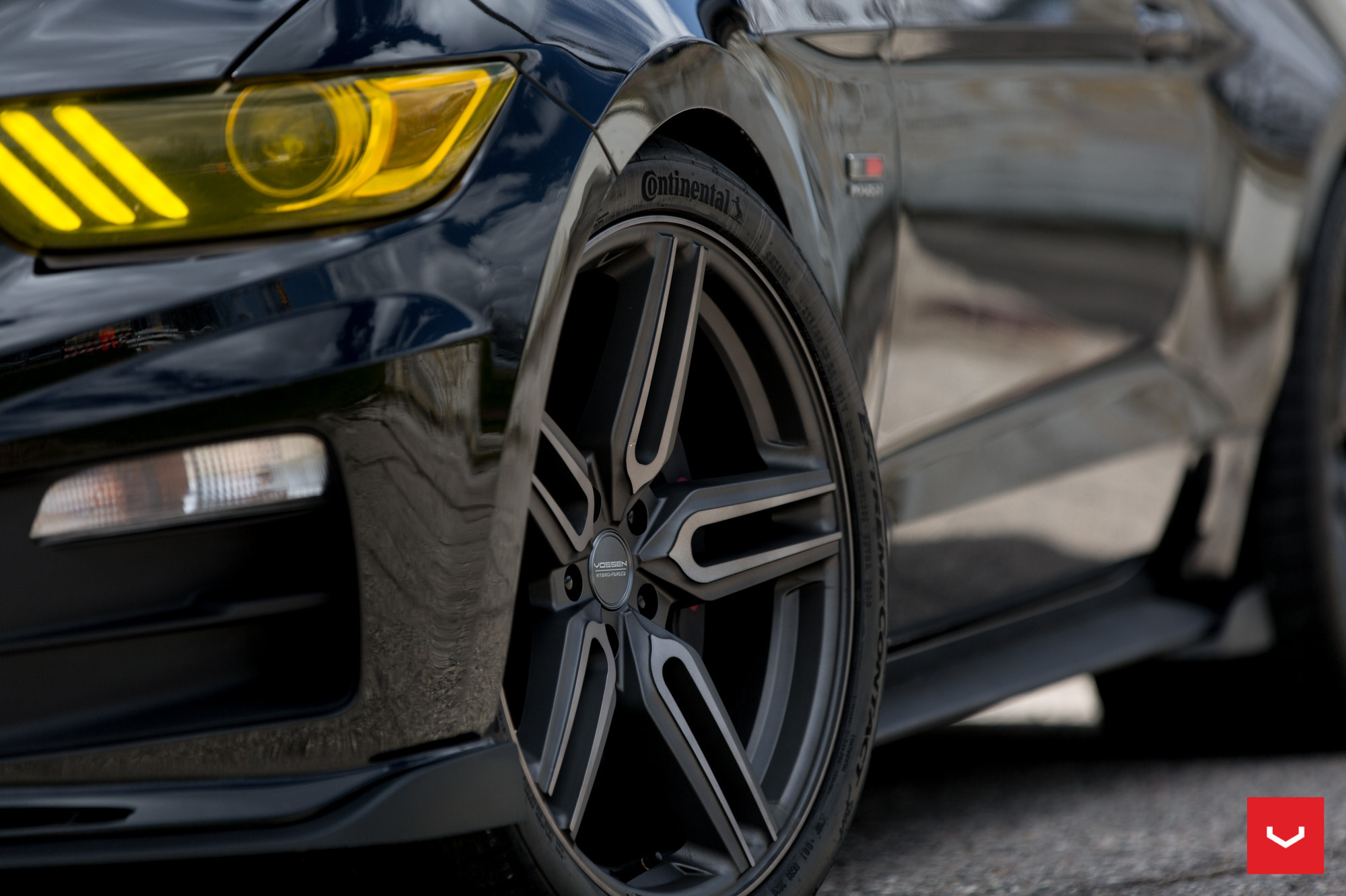 Vossen Forged Wheels on Black Ford Mustang Roush - Photo by Vossen