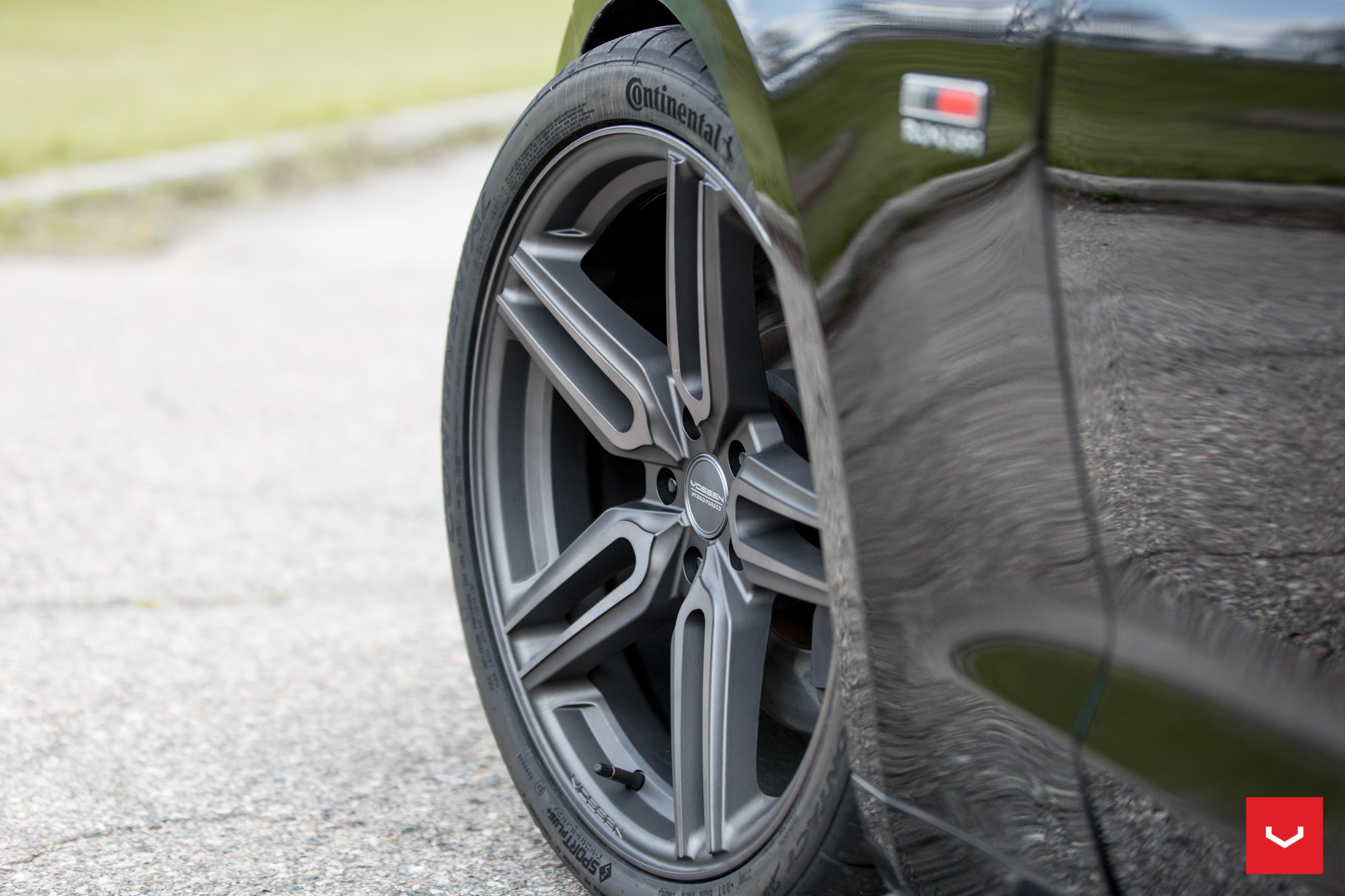 Black Ford Mustang Roush with HF-1 Forged Vossen Rims - Photo by Vossen