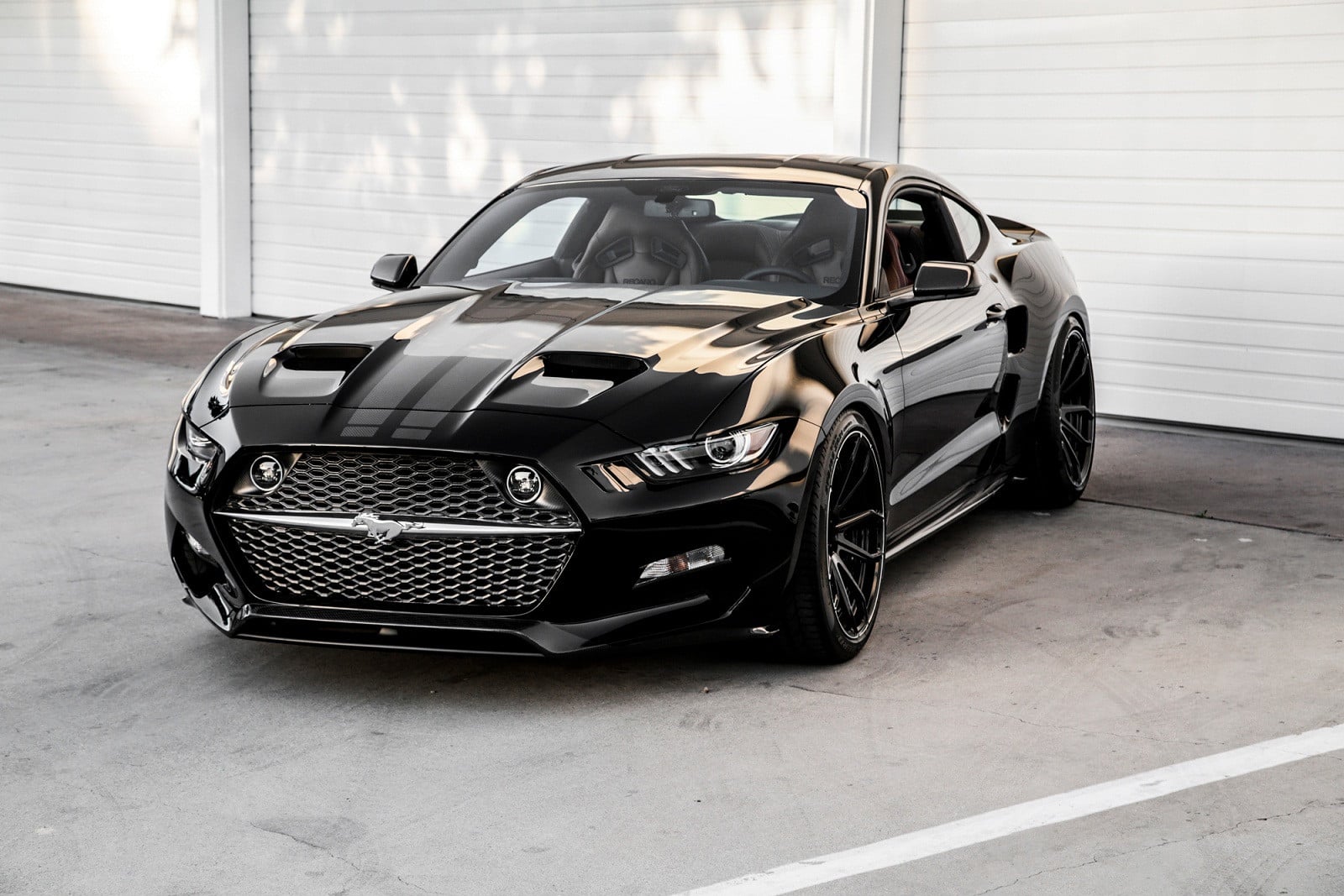 Ford Mustang With Custom Ram Air Hood - Photo by Galpin Rocket