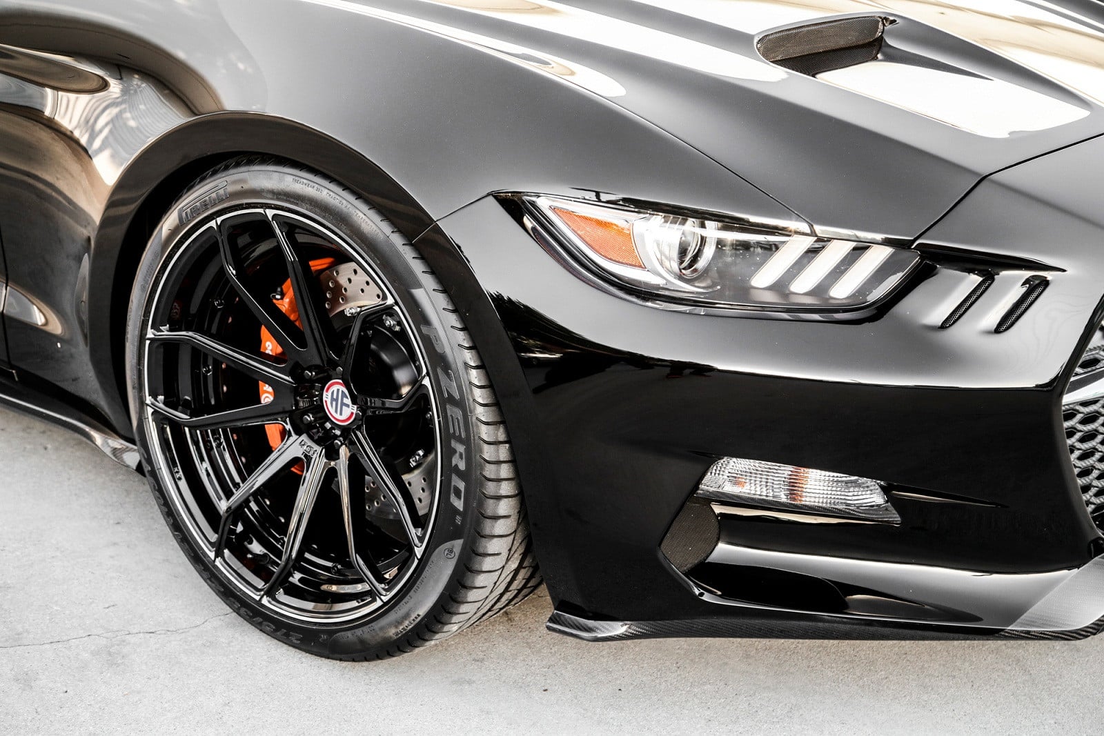Ford Mustang GT Black Custom Wheels with Polished Lip - Photo by Galpin Rocket