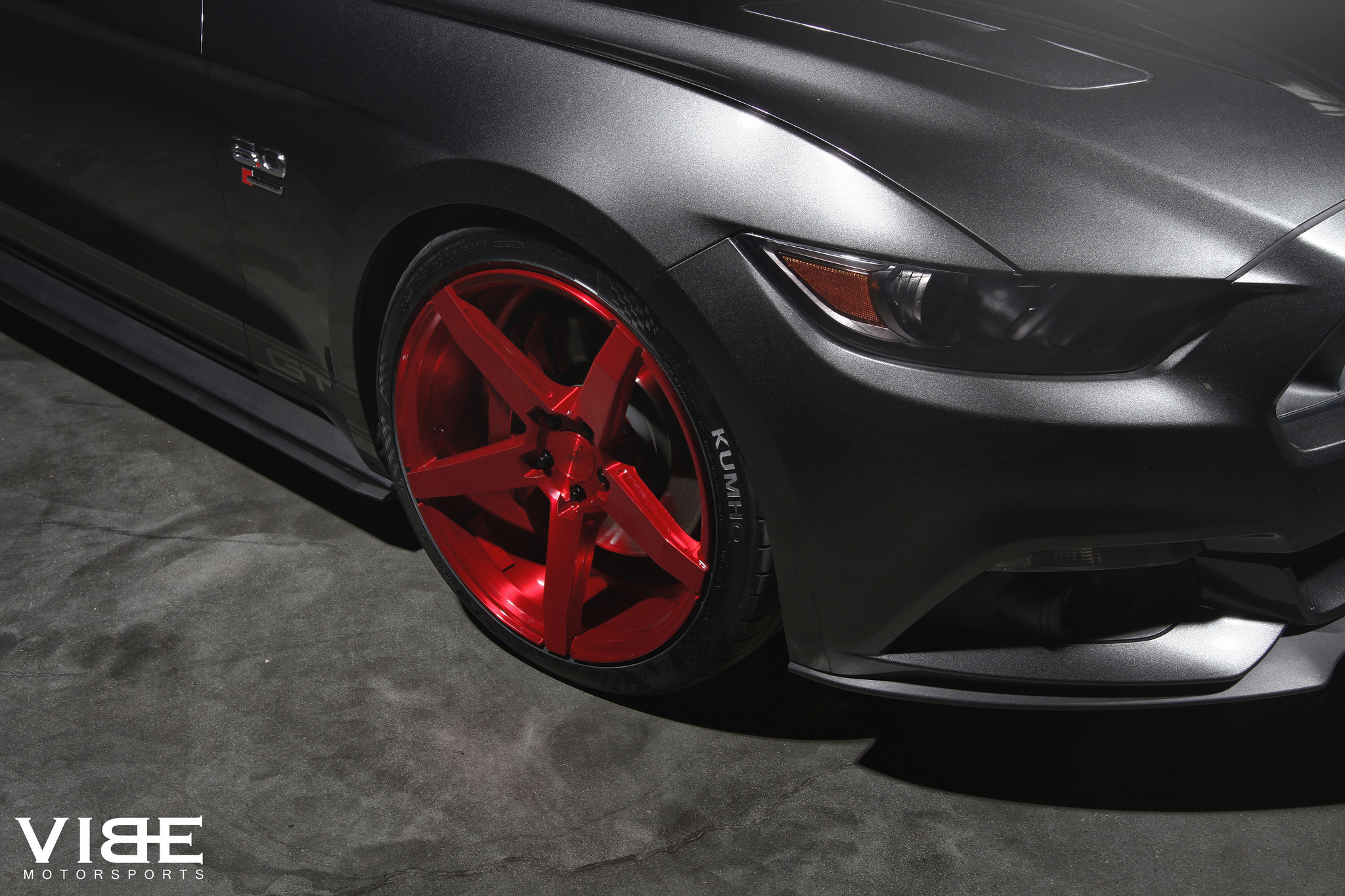 Felgen Custom Wheels with Kumho Tires on a Ford Mustang - Photo by Vibe Motorsports