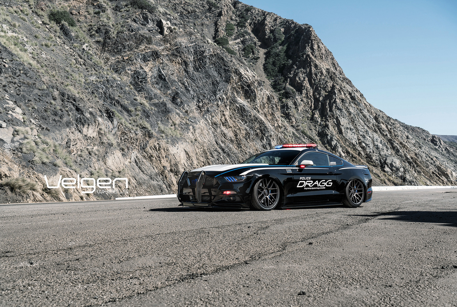 Slammed Ford Mustang Police Interceptor - Photo by Velgen