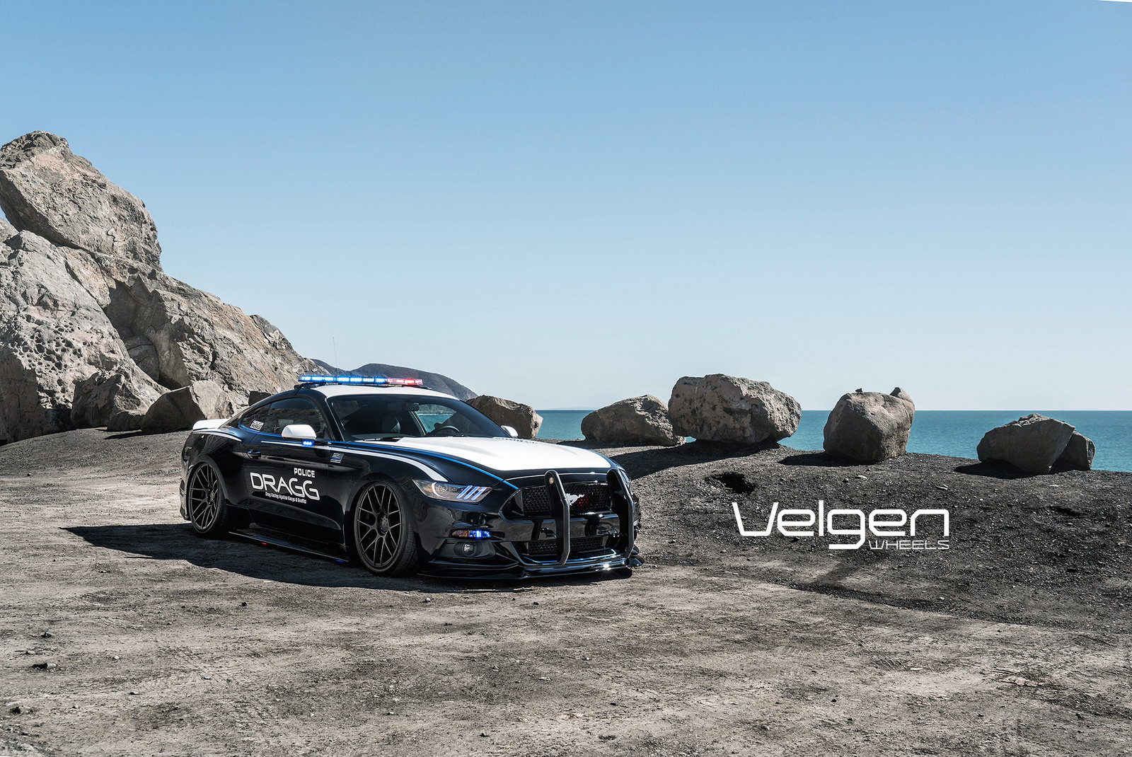 Ford Mustang GT With Interceptor Push Bumper - Photo by Velgen