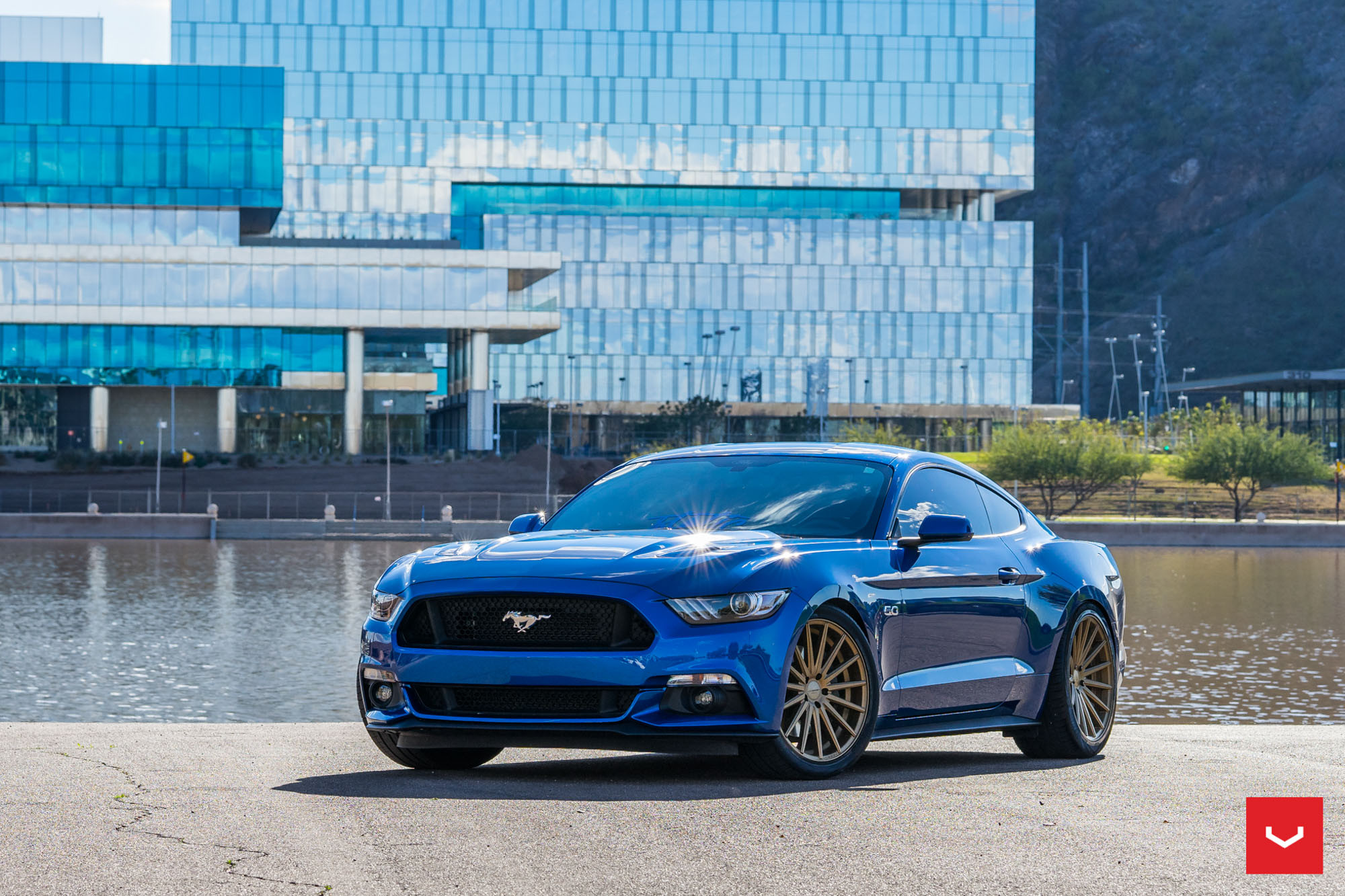 Blue Ford Mustang GT on Bronze Vossen Wheels - Photo by Vossen