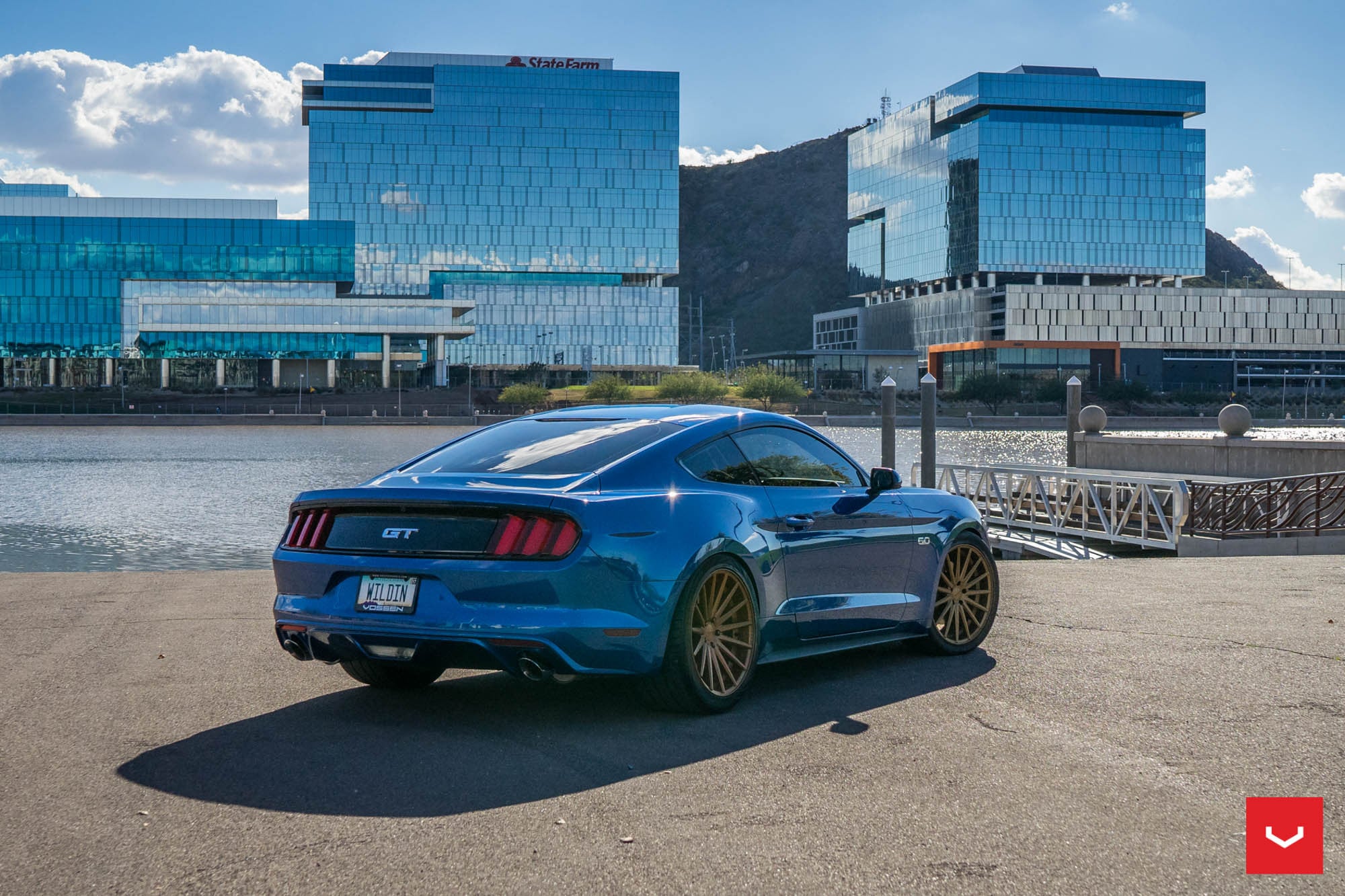 Satin Bronze Vossen VFS 2 Wheels On Mustang GT - Photo by Vossen