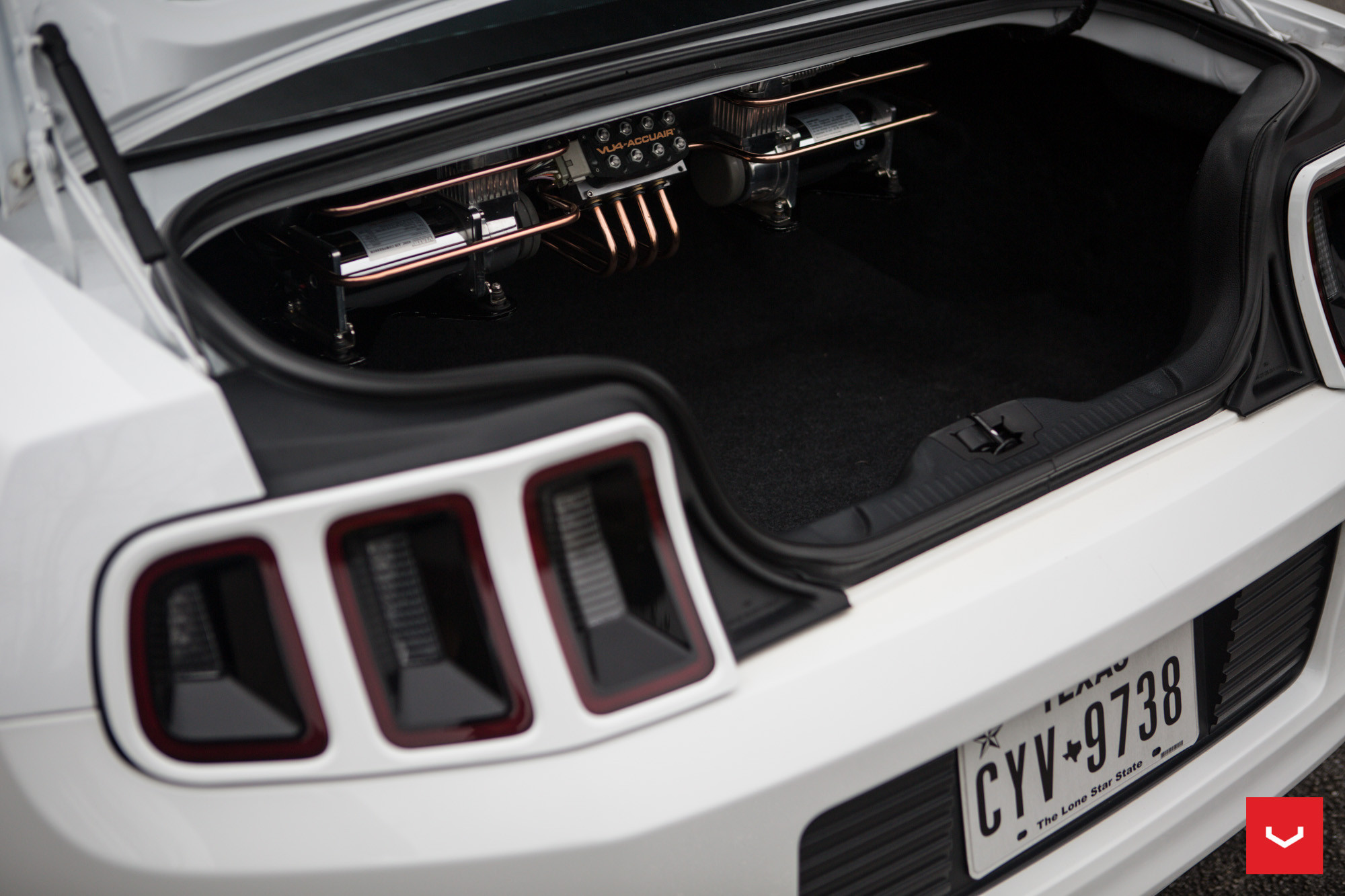 Accu Air Performance Suspension on Mustang - Photo by Vossen