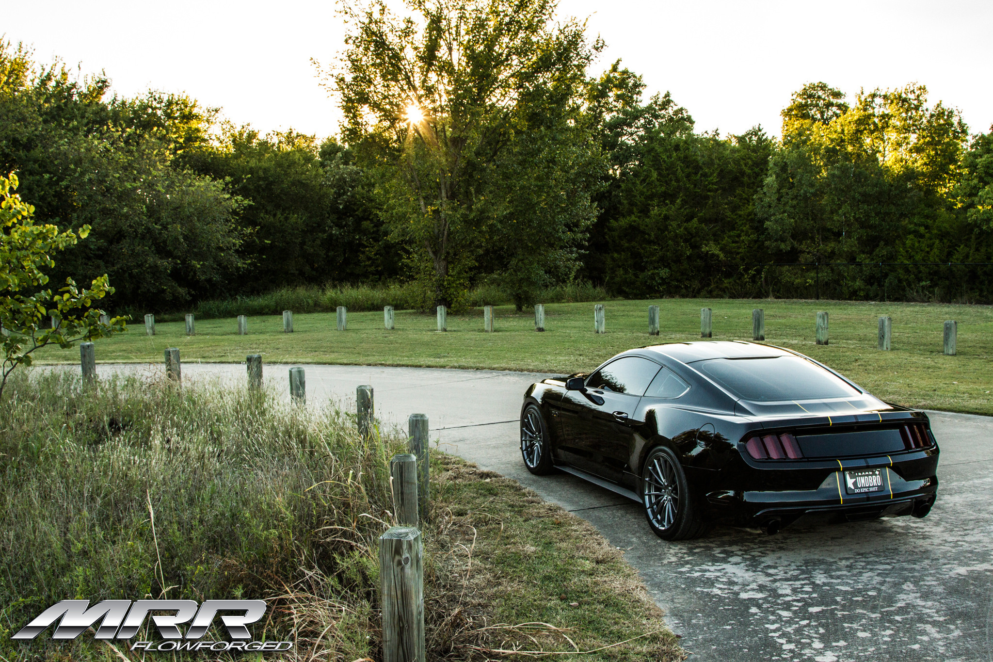 Black Ford Mustang Fastback With Gray Stripes - Photo by MRR