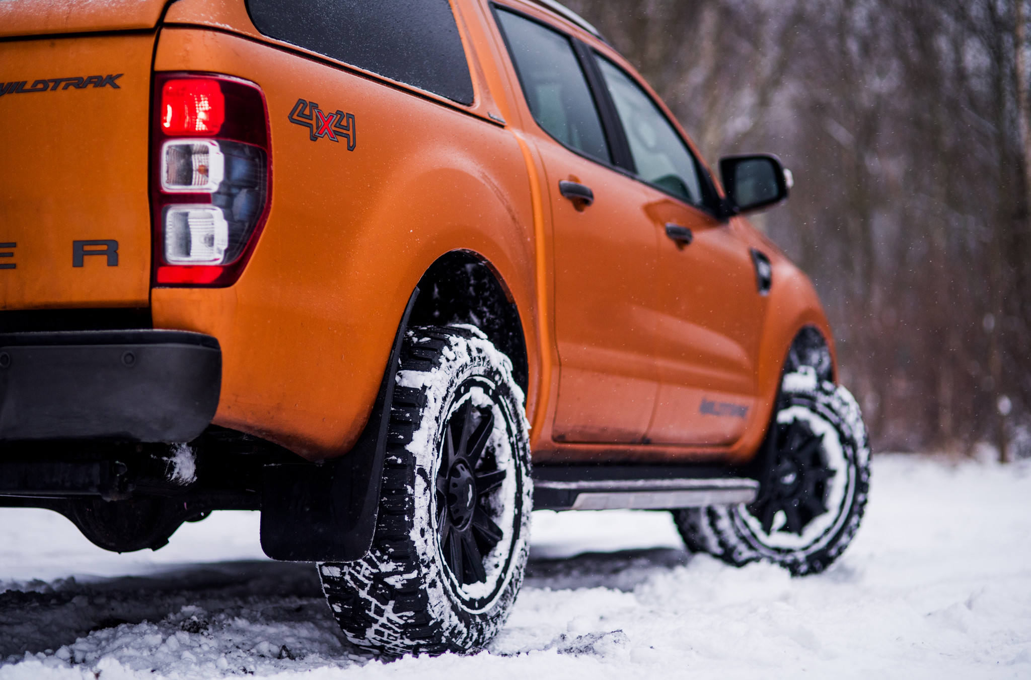 Orange Ford Ranger with Custom LED Taillights - Photo by JR Wheels