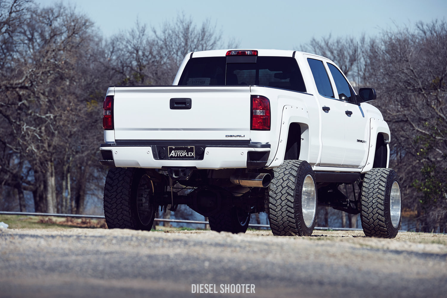 GMC Sierra Denali with Custom White Fender Flares - Photo by Diesel Shooter