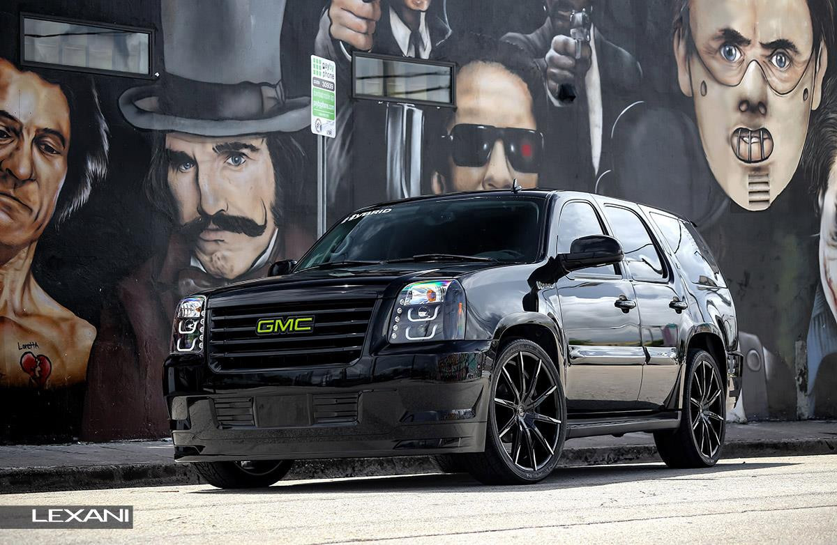 Menacing All-Black GMC Yukon on Lexani CSS 15 Wheels - Photo by Lexani