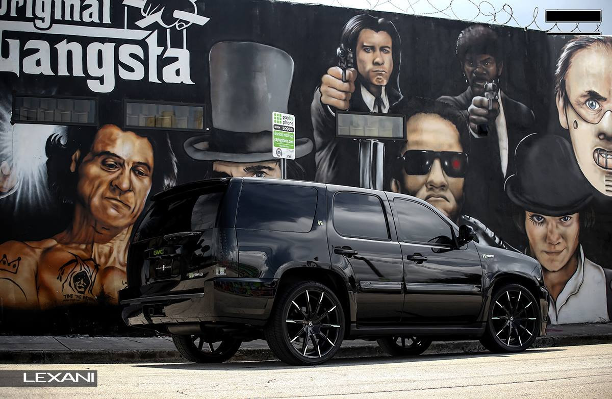 GMC Yukon WIth Green Custom Logos - Photo by Lexani