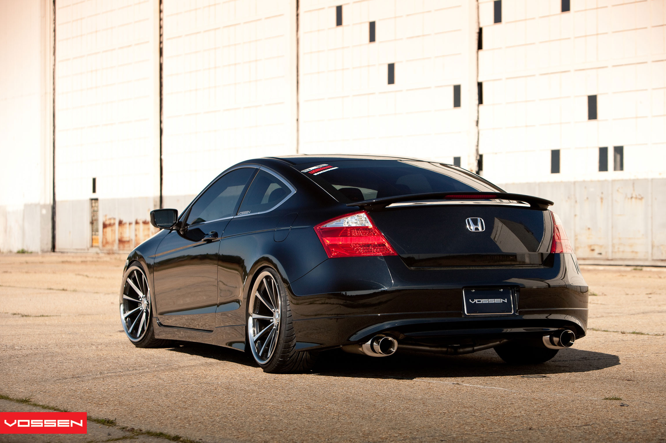 Black Honda Accord Rear Spoiler with Light - Photo by Vossen