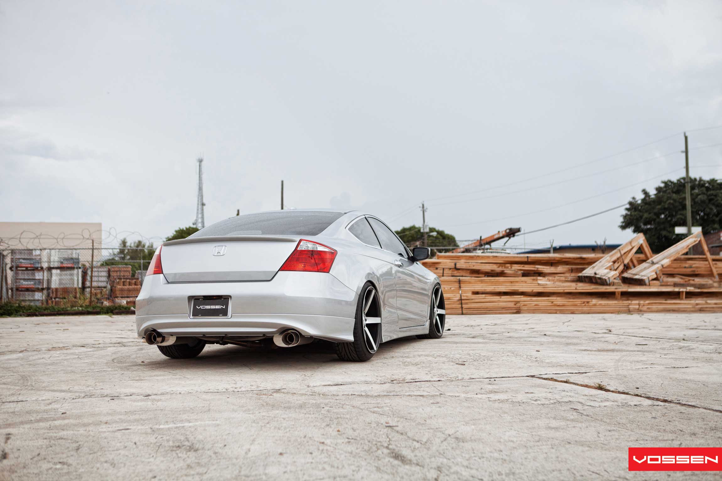 Silver Honda Accord with Custom Rear Bumper - Photo by Vossen