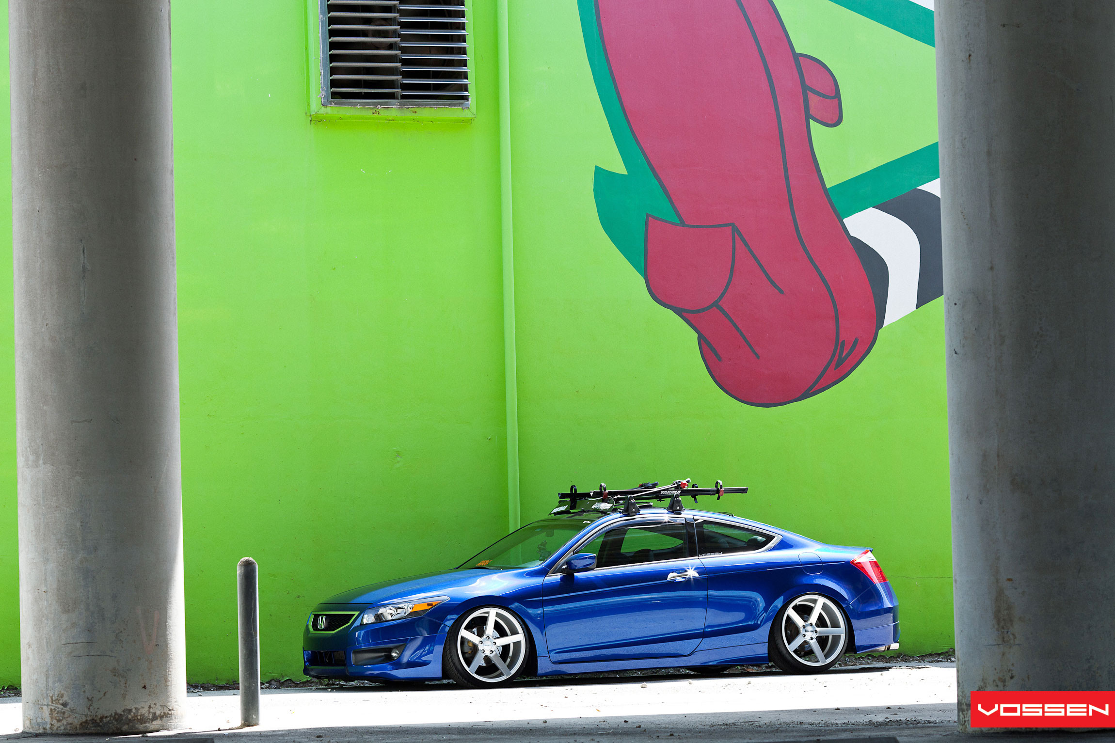 Stanced Honda Accord with Yakima Rack System - Photo by Vossen