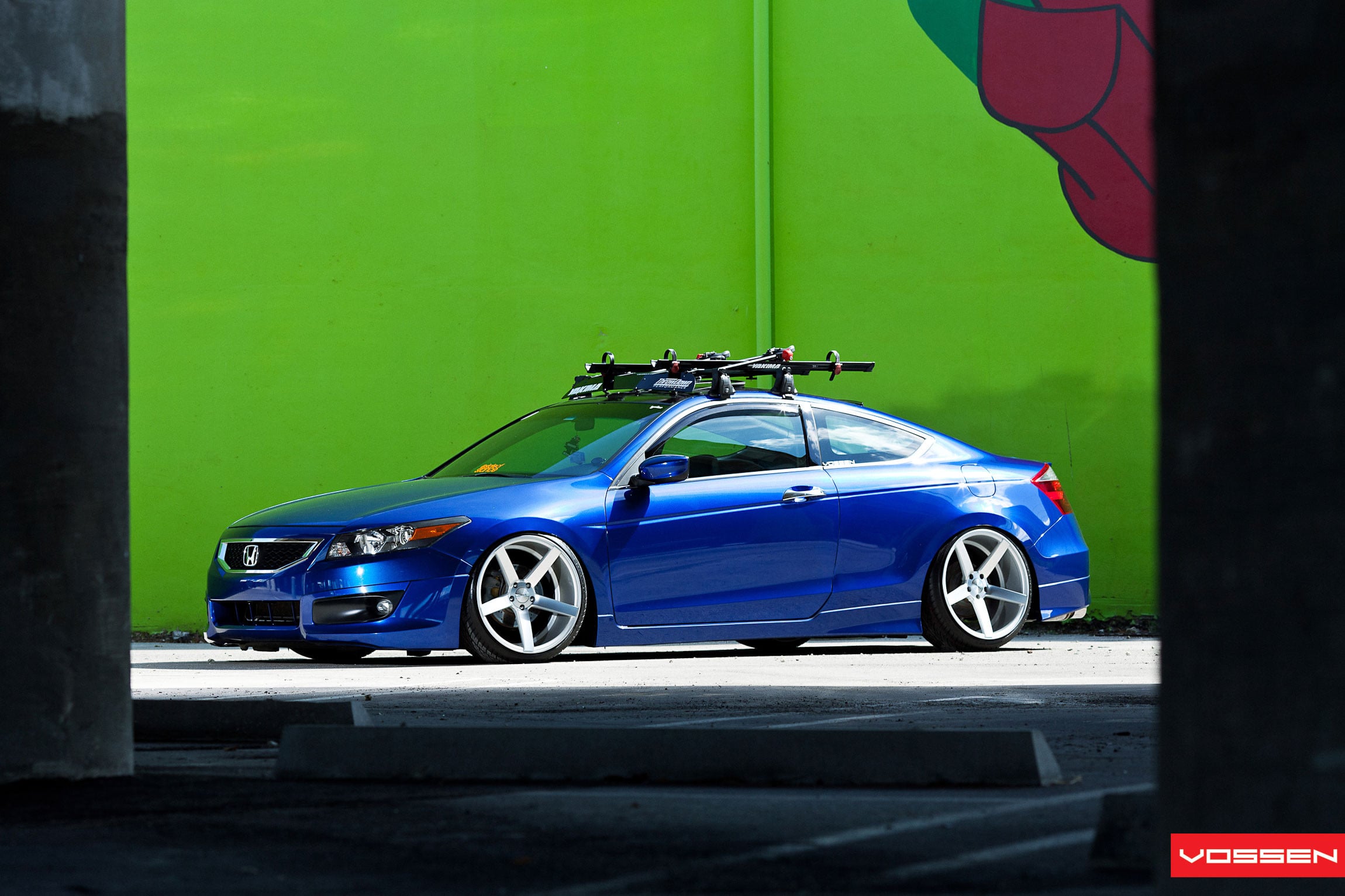 Stanced Blue Honda Accord Side Skirts - Photo by Vossen